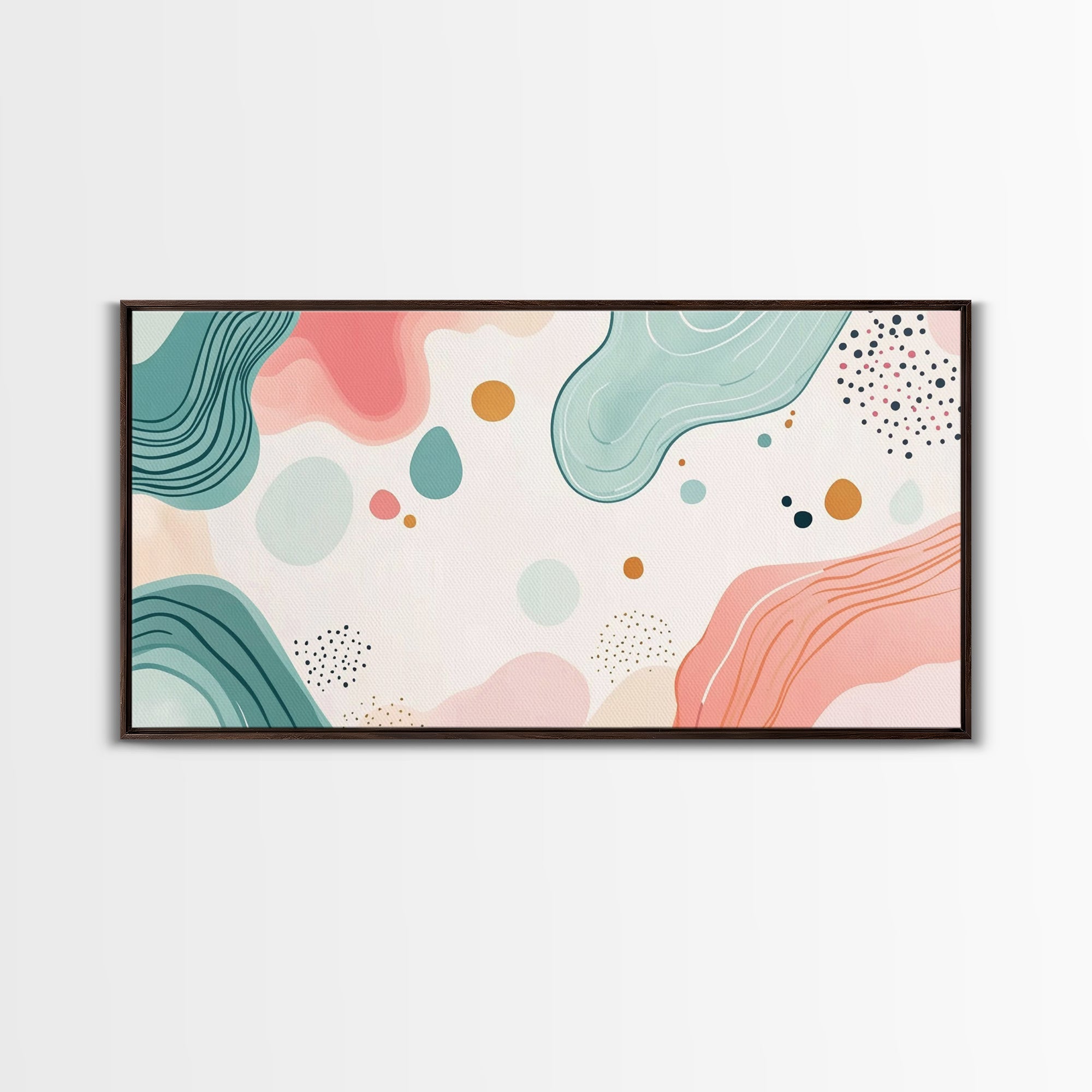 Abstract Retro Style 90s Inspired Wall Art, Modern Art on White Background