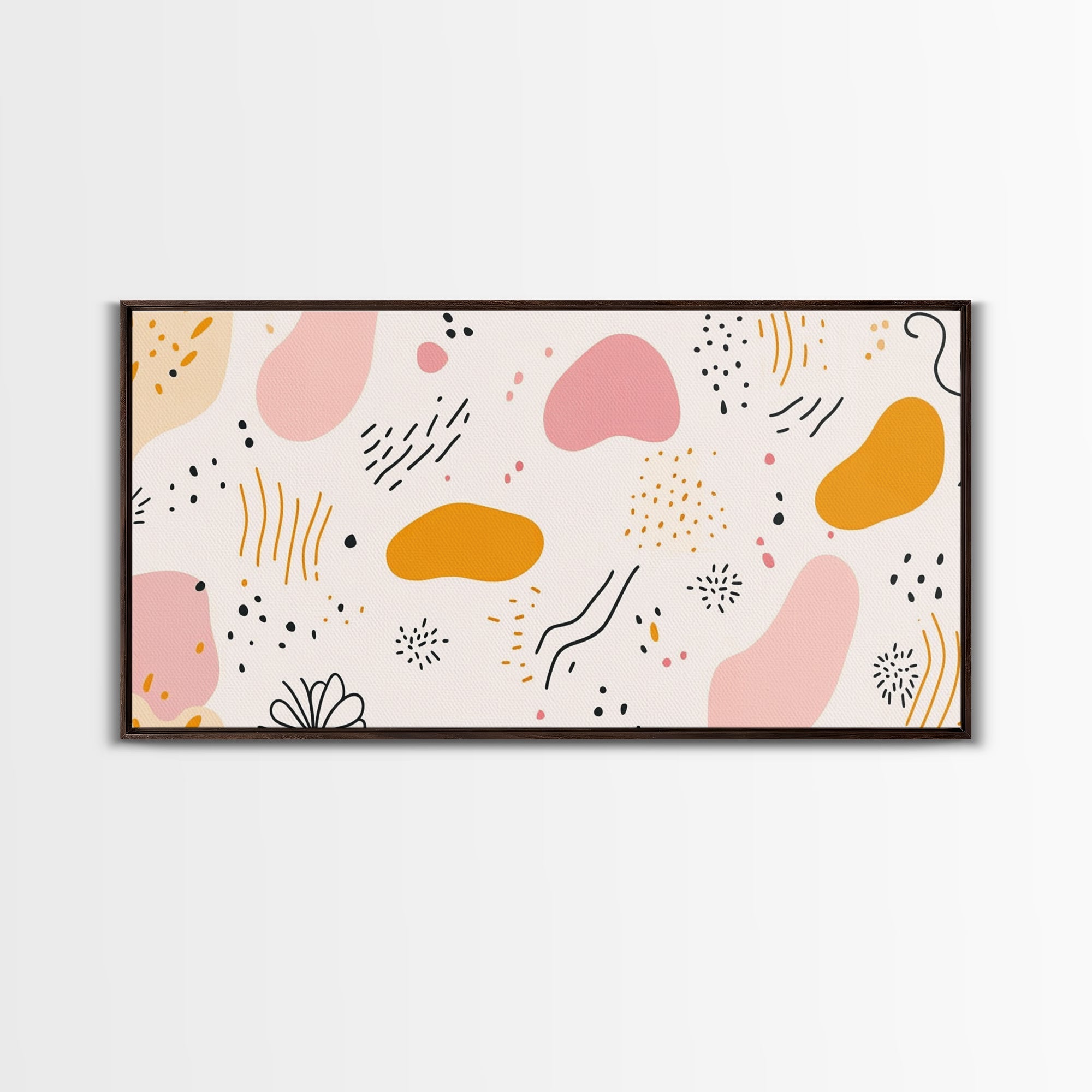 Mid Cenutry Modern Retro 90s Inspired Shopping Mall Wall Art Canvas Print, Abstract Art, Horizontal Canvas Ready To Hang