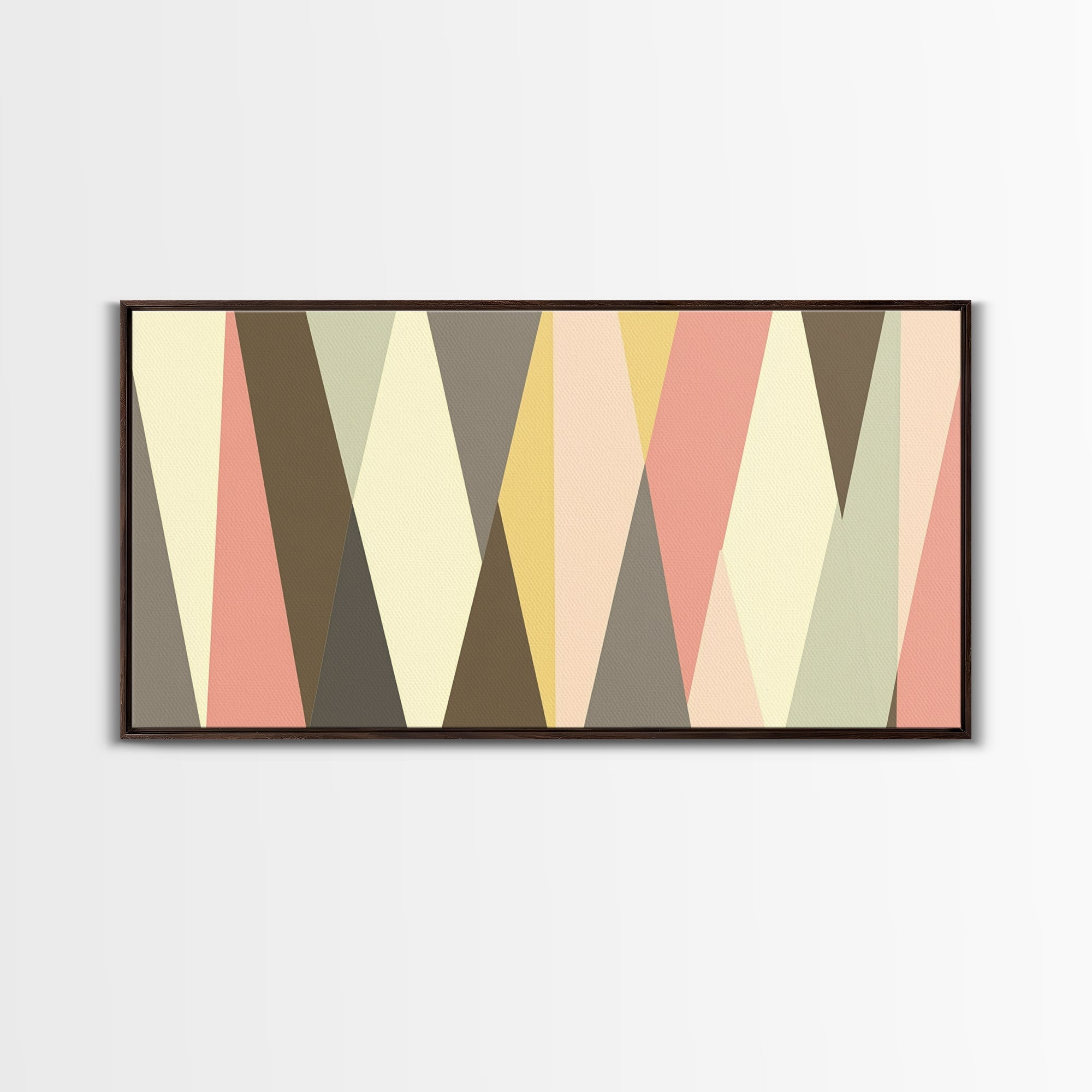 Mid Century Modern Abstract Geometric Shapes Wall Art, Diamonds and Chevrons, MCM Decor, Retro Living Room Art
