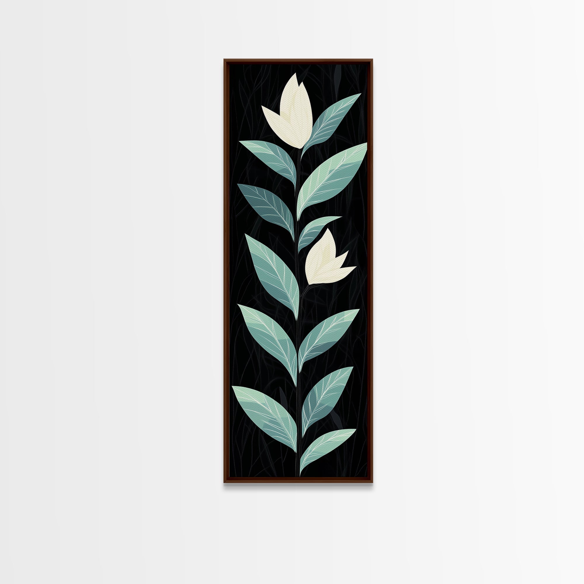 Retro Mid Century Modern Flower Painting Print, Accent Piece, Accent Art, Tall and Narrow Art, Skinny Wall Art, Floral Decor, Botanical Print