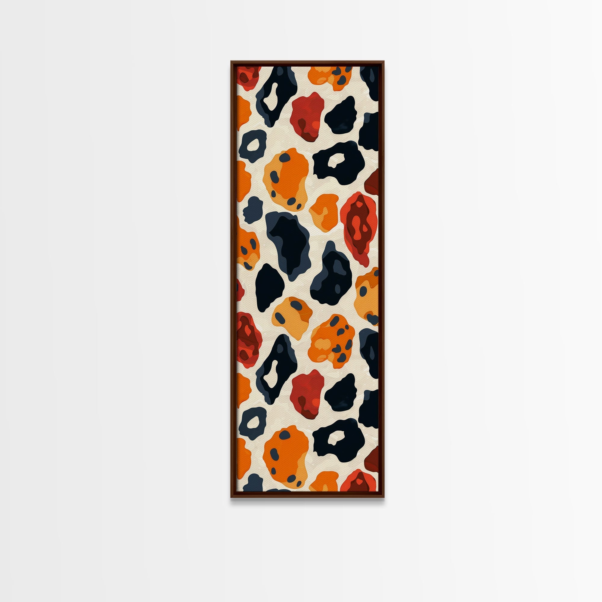 Retro Art Deco Cheetah Print Wall Art, Framed Canvas Print, MCM Style, Mid-century Modern Wall Art, Living Room Art, 70s Style Decor