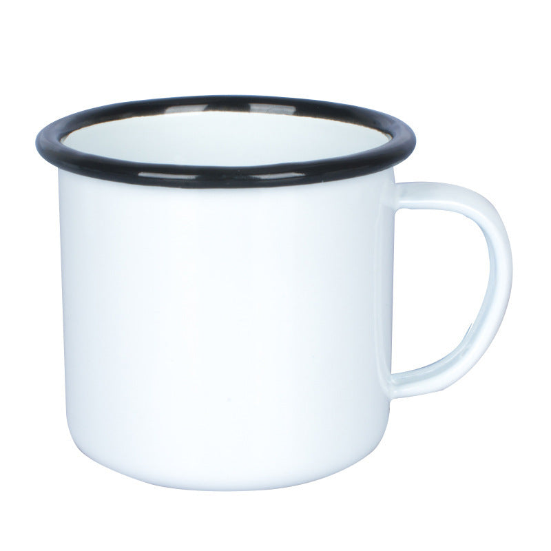 Thickened Enamelled Cup Roll Covered Enamel Cup Retro Nostalgic Coated Mug