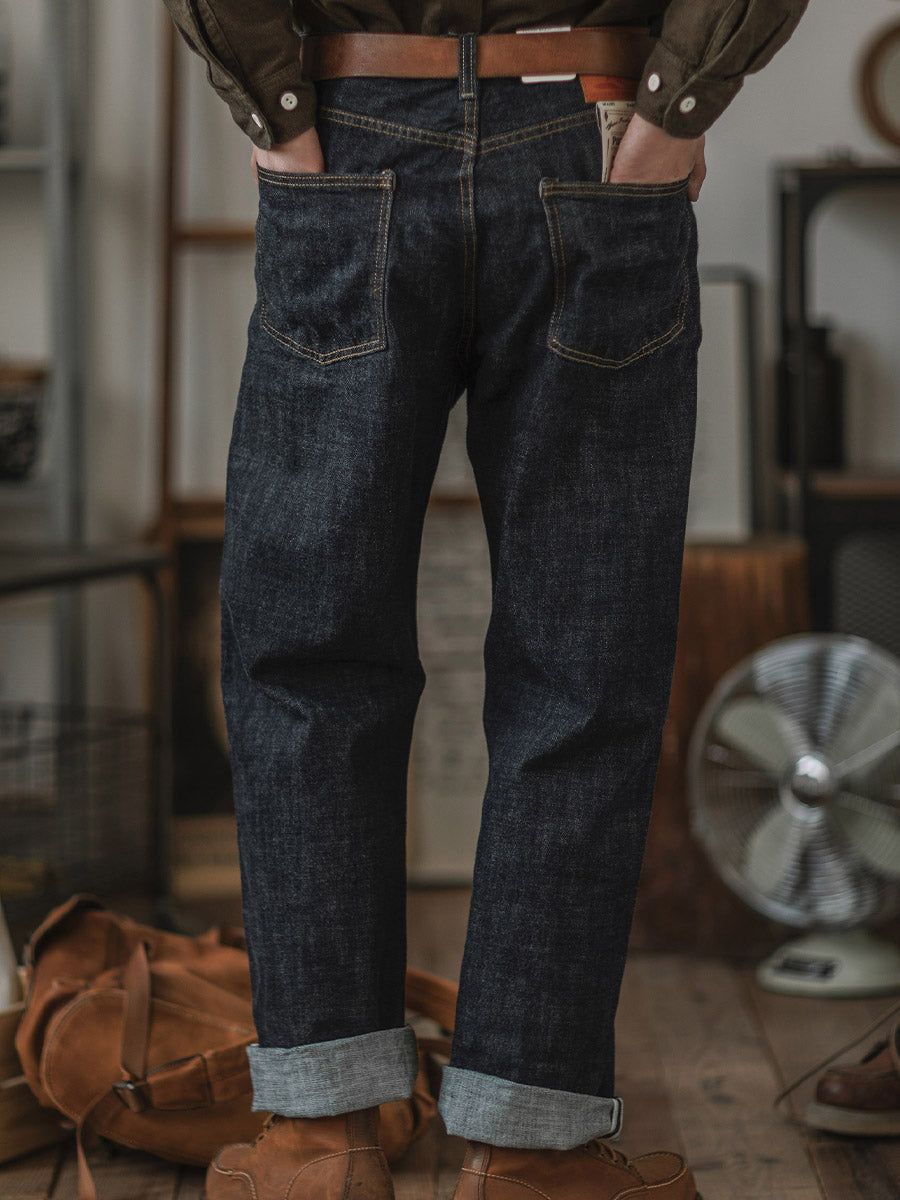 Selvedge Raw Denim Straight Jeans