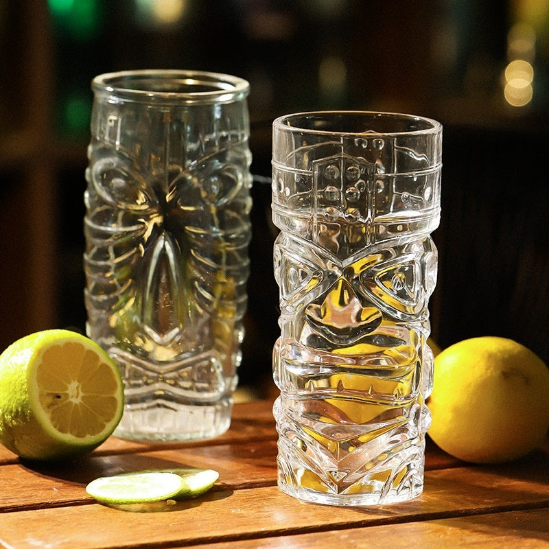 Hawaiian Grimace Tiki Cup Tiki Face Glass Cup