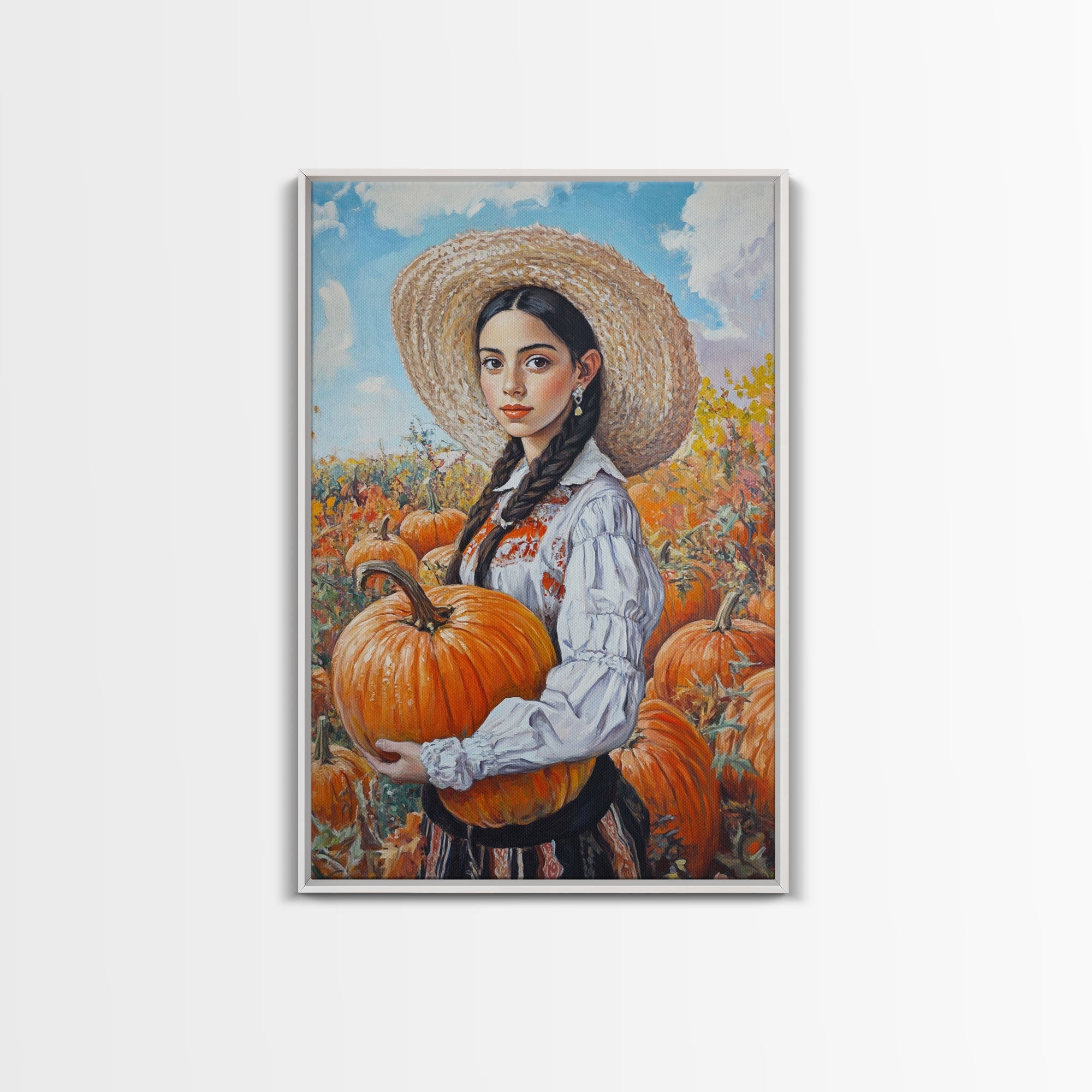 Retro Cowgirl in Pink Hat Canvas Print, Vibrant Holiday Wall Art, Christmas Decor, Christmas Wall Art, Perfect Holiday Gift, Canvas Print