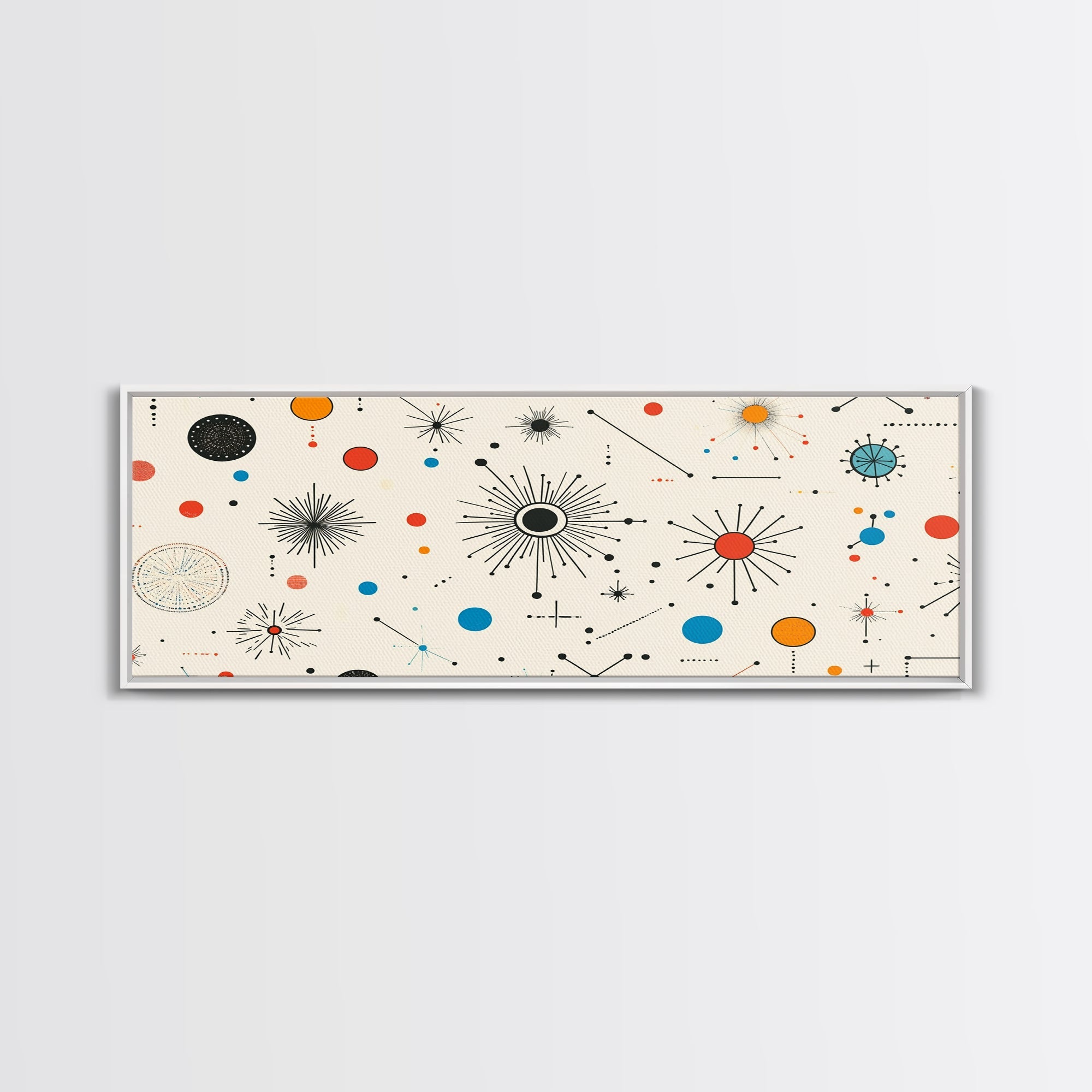 Retro Star Pattern Wall Art Print, Canvas Print, Trendy Art, Eclectic / Kitsch Decor, Midcentury Modern Nursery Decor, Cute Art for Kid's Room