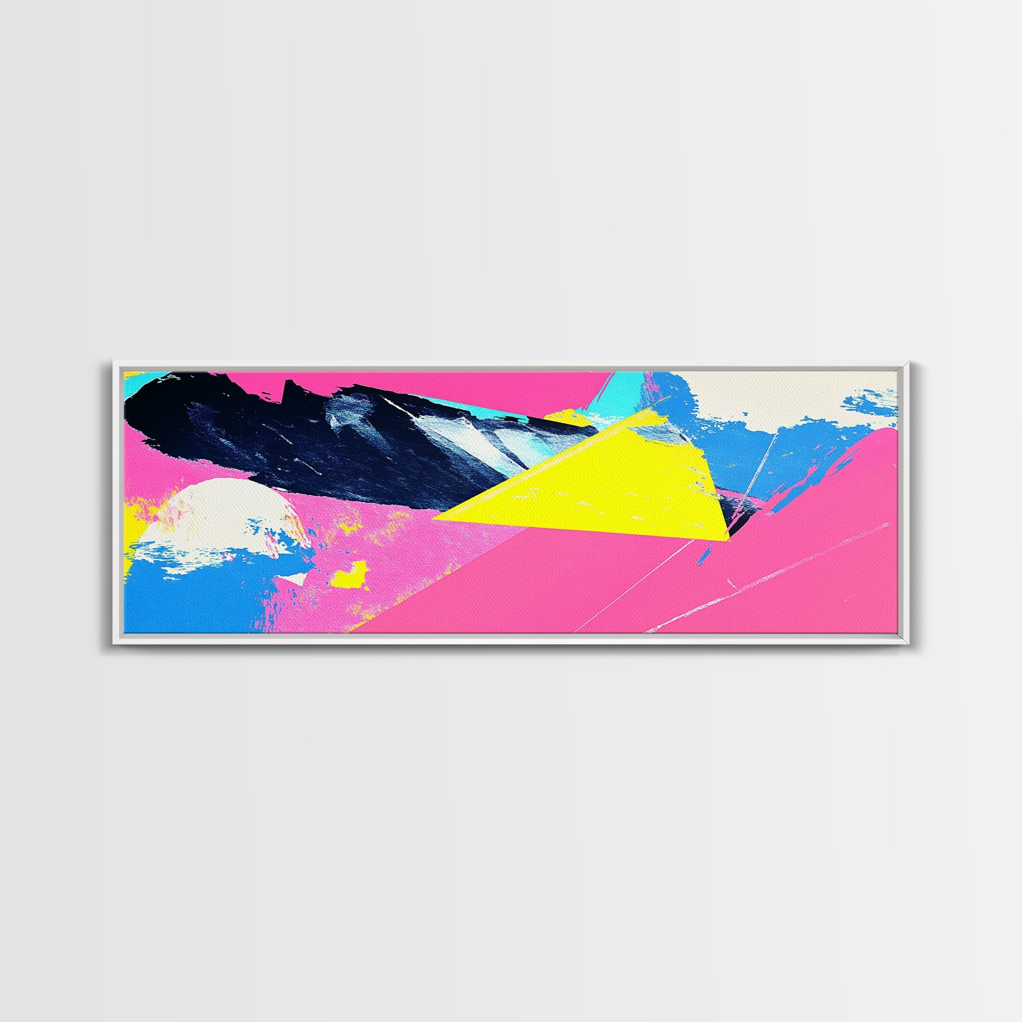 Vaporwave Abstract Wall Art, Canvas Print, Retro 80s Vibe Home Decor, Pink and Turquoise Wall Art, Oversized Art