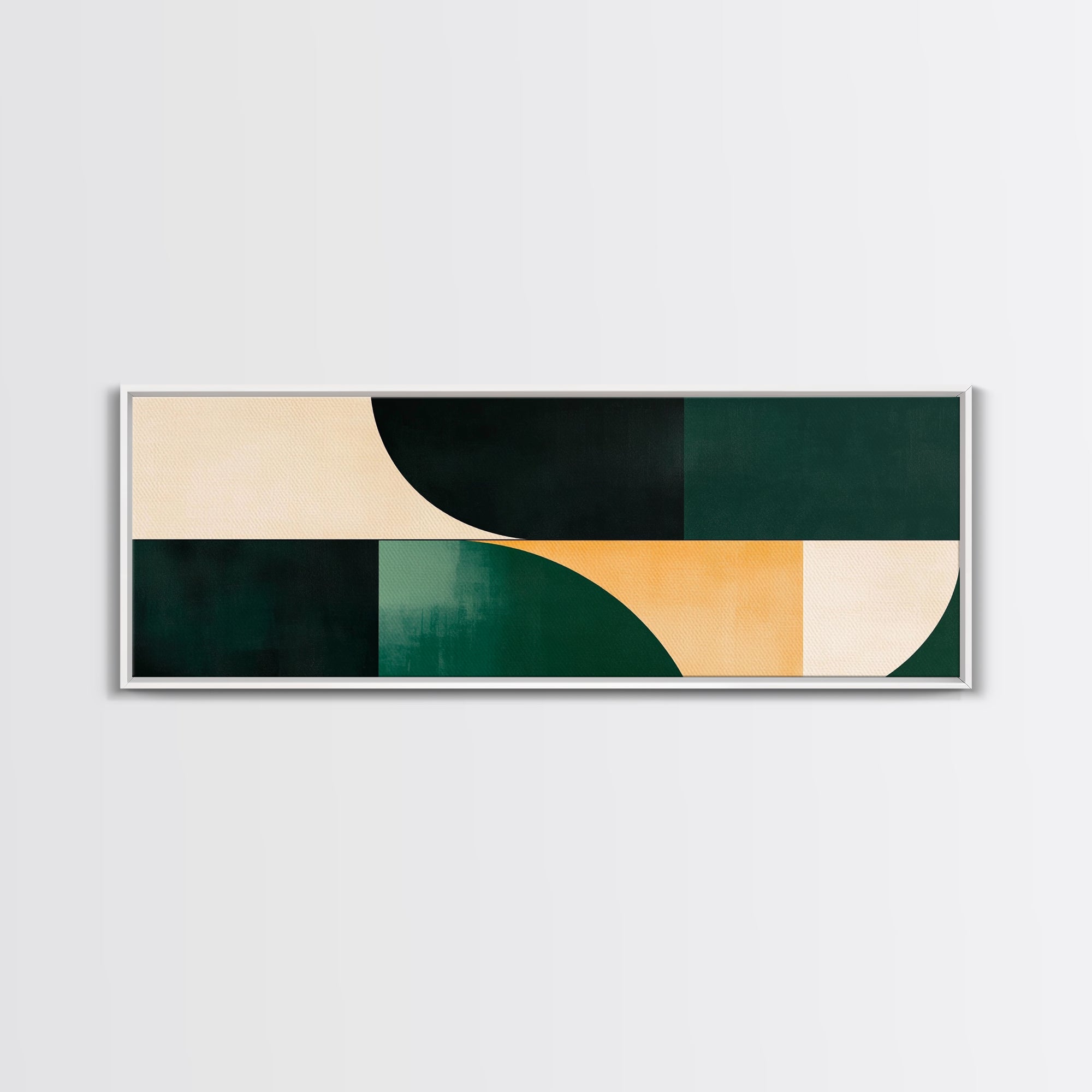 Geometric Mid-Century Modern Wall Art, Framed Canvas Print, Abstract Art, Modern Art, Geometric Patterns, MCM Home Decor, Emerald Green Art