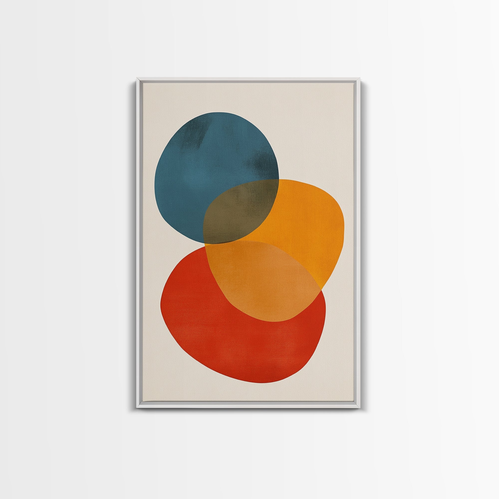 Large Abstract Canvas Wall Art Framed Canvas Print Modern Abstract Painting Colors and Shapes Retro Modern Art