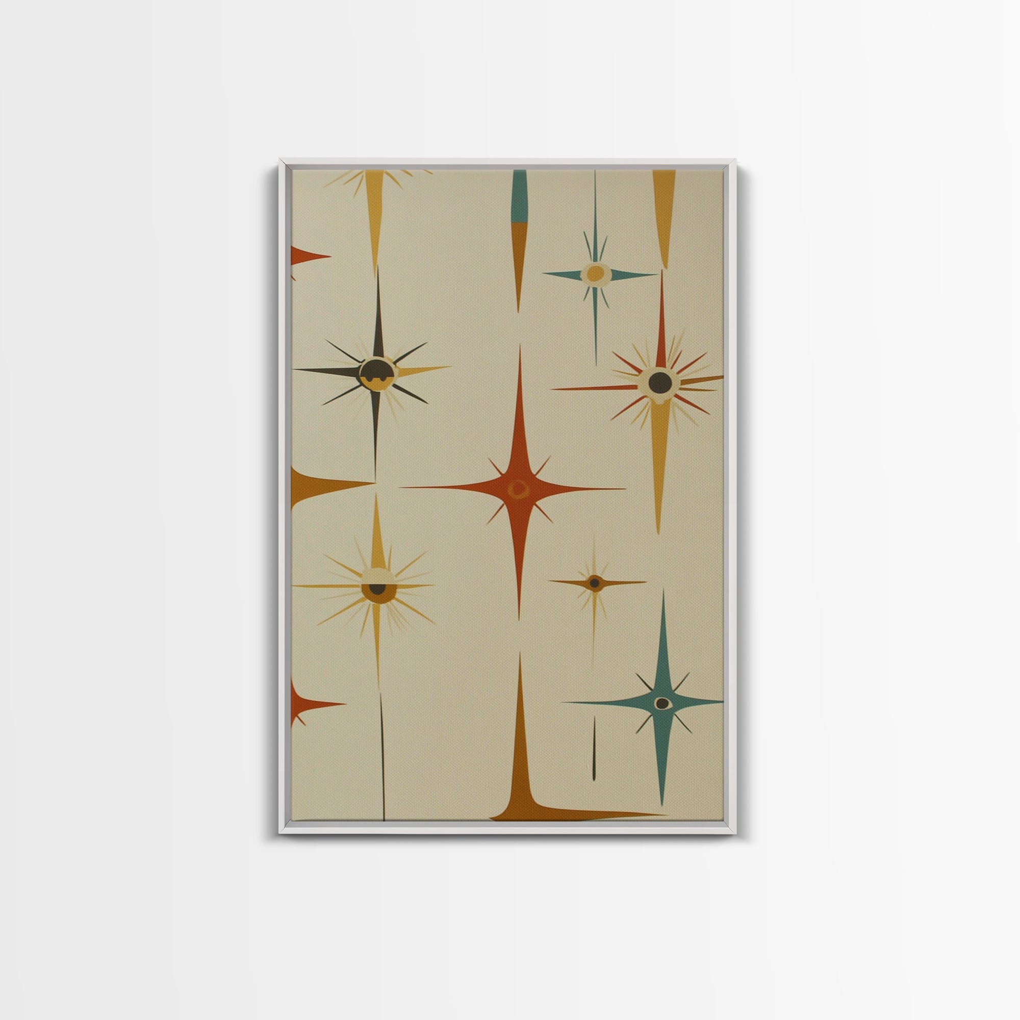 Mid Century Modern Atomic Starburst Retro Wall Art - Atomic Decor - Canvas Print - 50s Style Wall Art - MCM Mid Century Modern Art