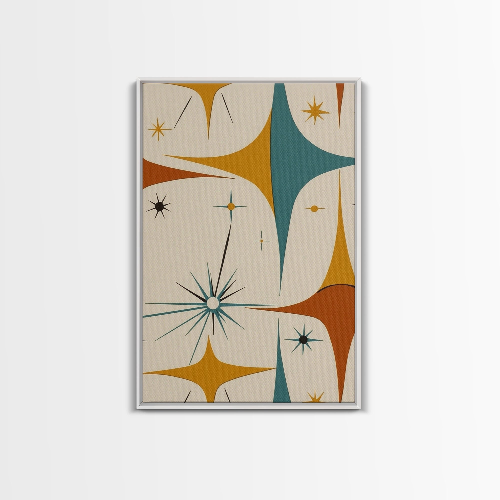 Art Deco Star Burst Canvas Print Wall Art, Retro 50s Style, Starburst, Mid-Century Modern Wall Art, Minimalist Home Decor, Modern Art