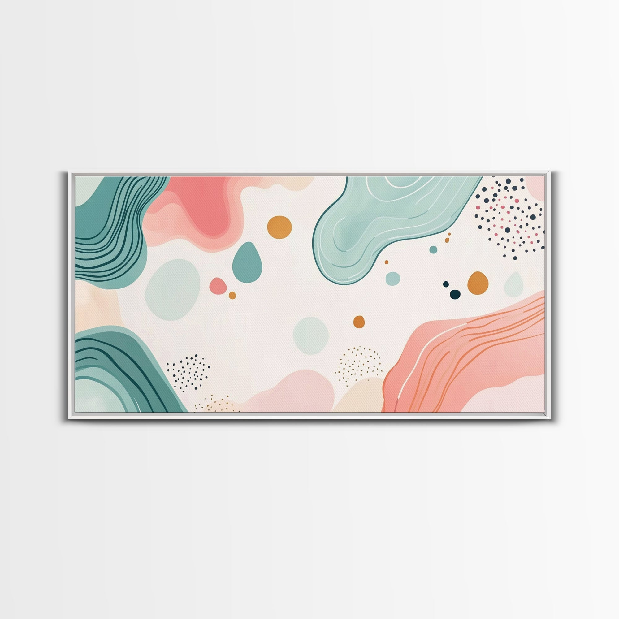 Abstract Retro Style 90s Inspired Wall Art, Modern Art on White Background