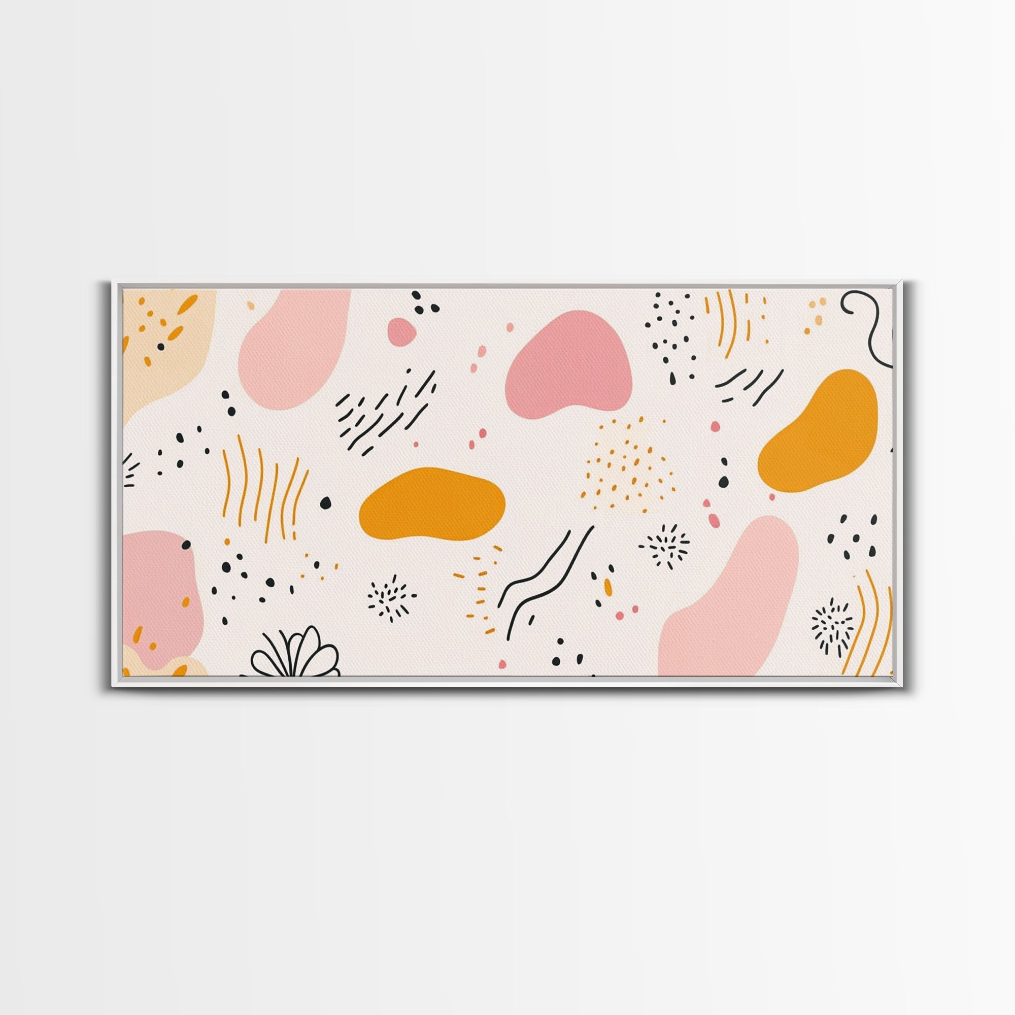 Mid Cenutry Modern Retro 90s Inspired Shopping Mall Wall Art Canvas Print, Abstract Art, Horizontal Canvas Ready To Hang