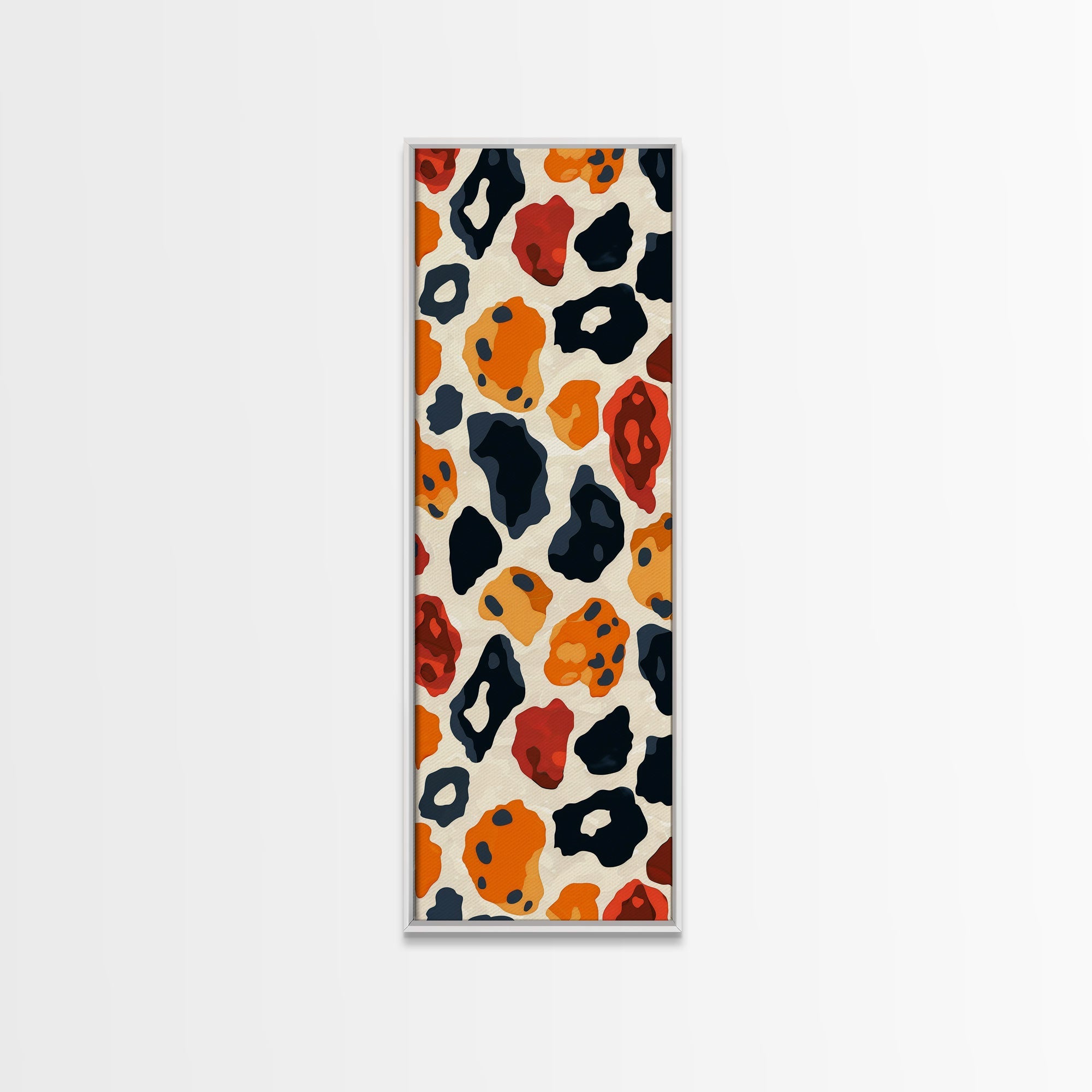 Retro Art Deco Cheetah Print Wall Art, Framed Canvas Print, MCM Style, Mid-century Modern Wall Art, Living Room Art, 70s Style Decor