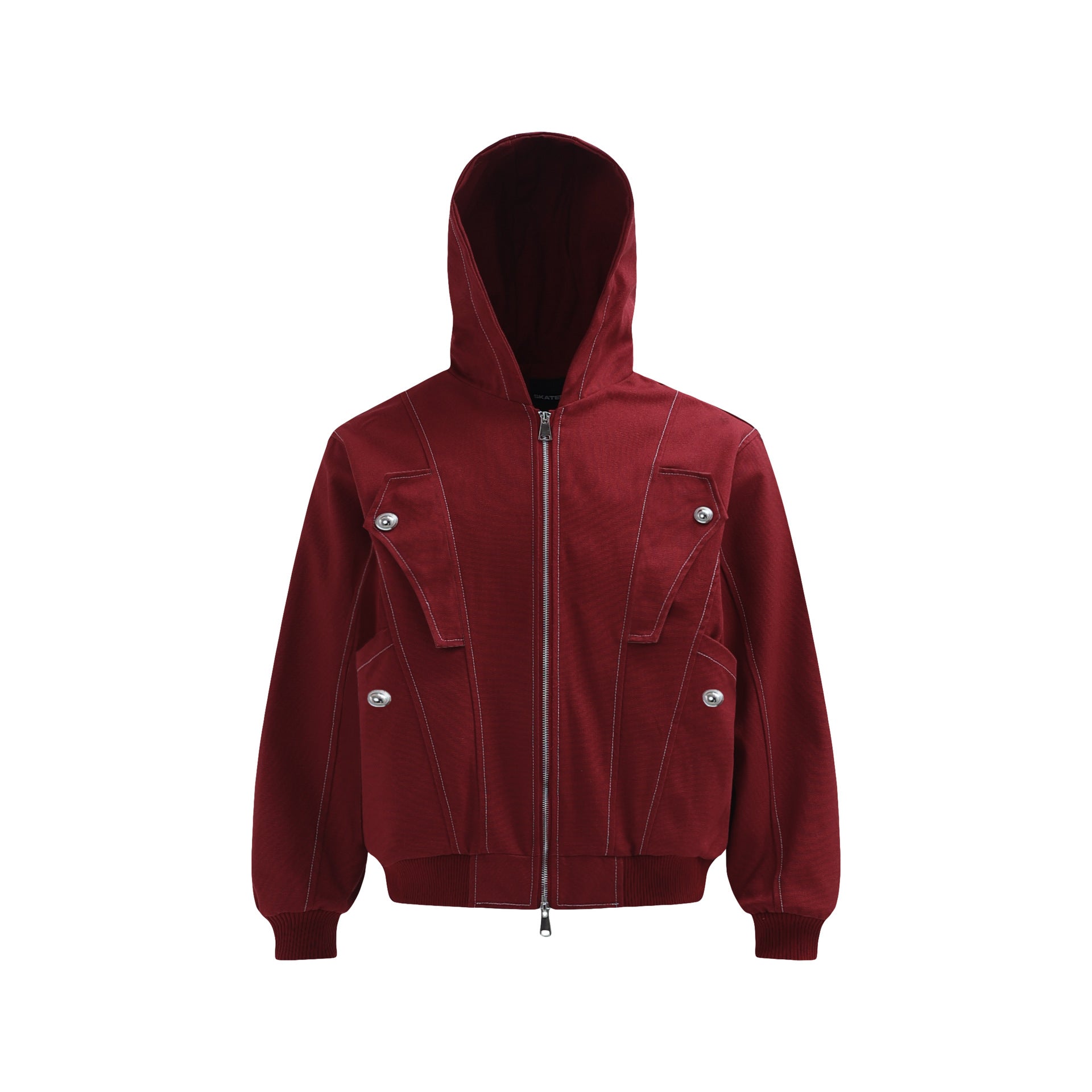 Retro Unisex Streetwear Deconstructed Metal Button Design Men's Loose Jacket Hoodie