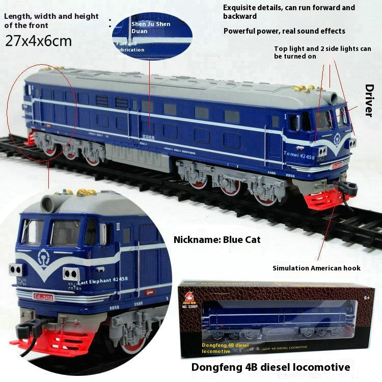 Retro Electric Rail Car Small Train Assembled Model Educational Toys