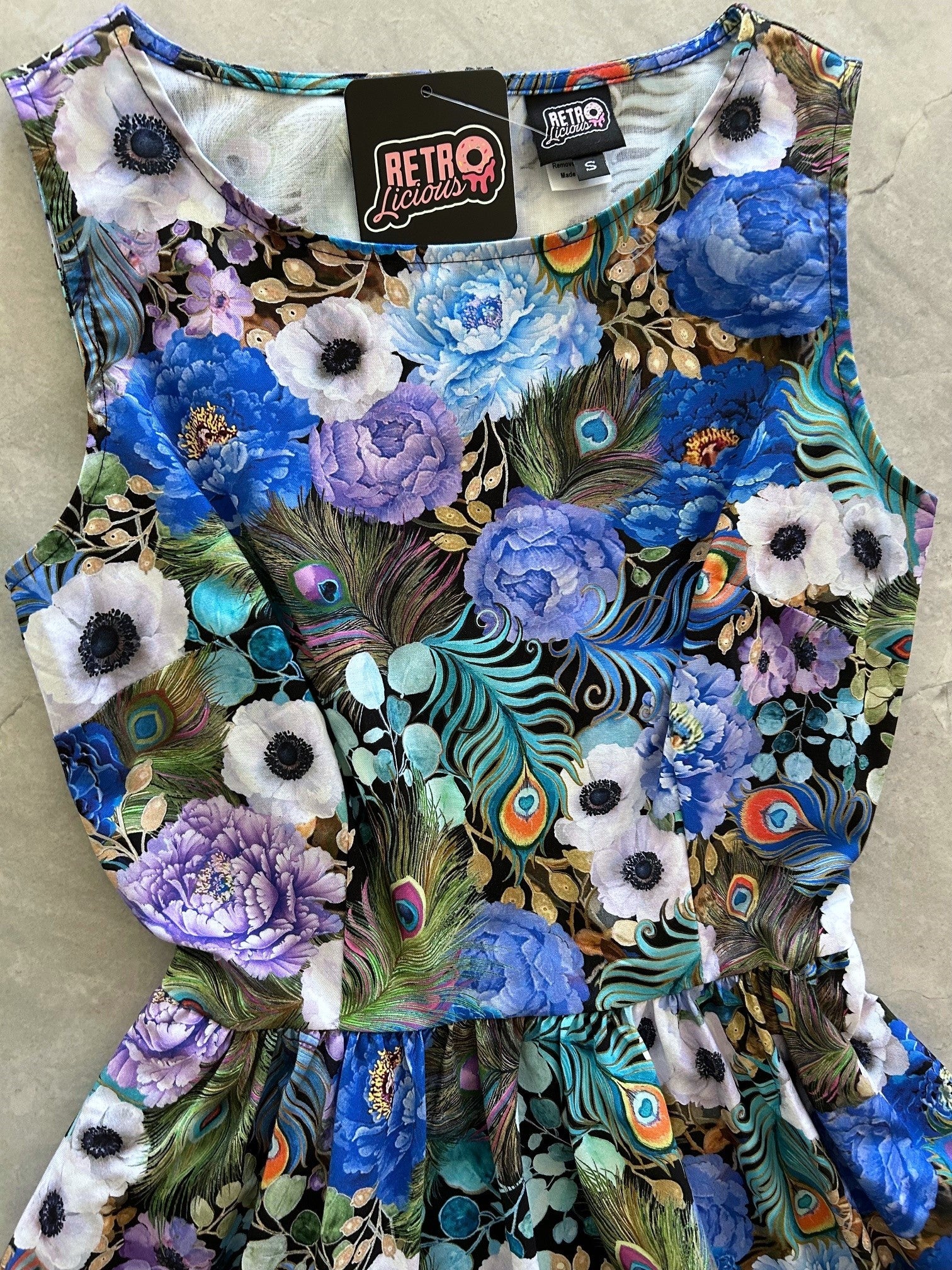 Peacock Floral Vintage Dress