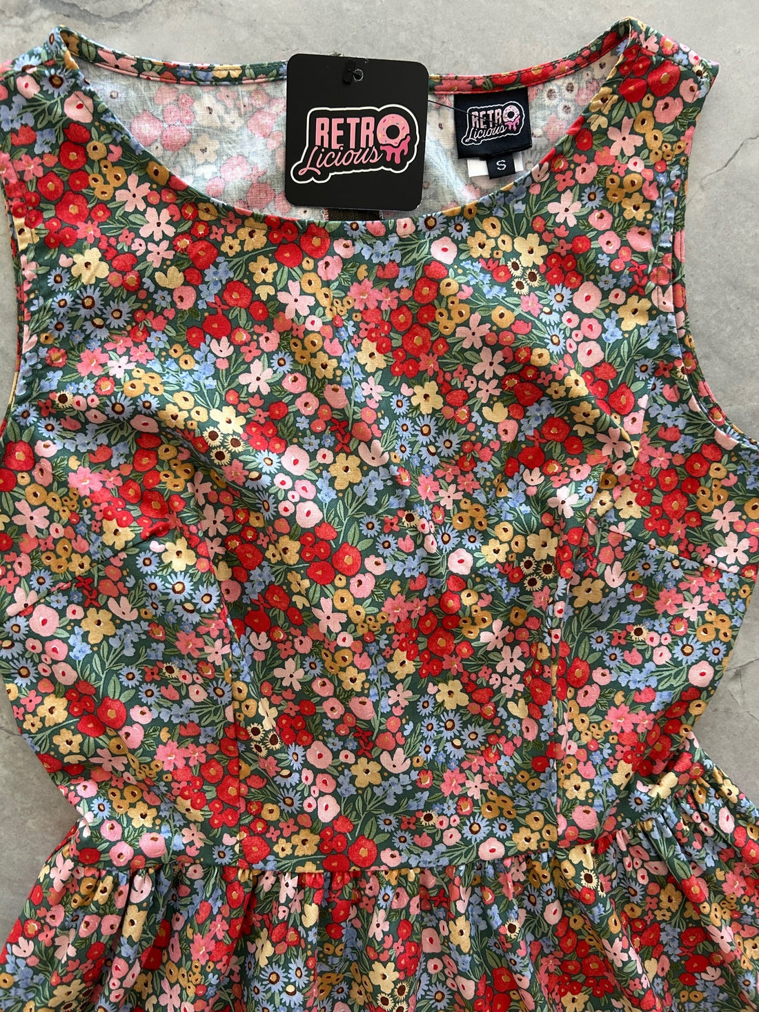 Colorful Floral Vintage Dress