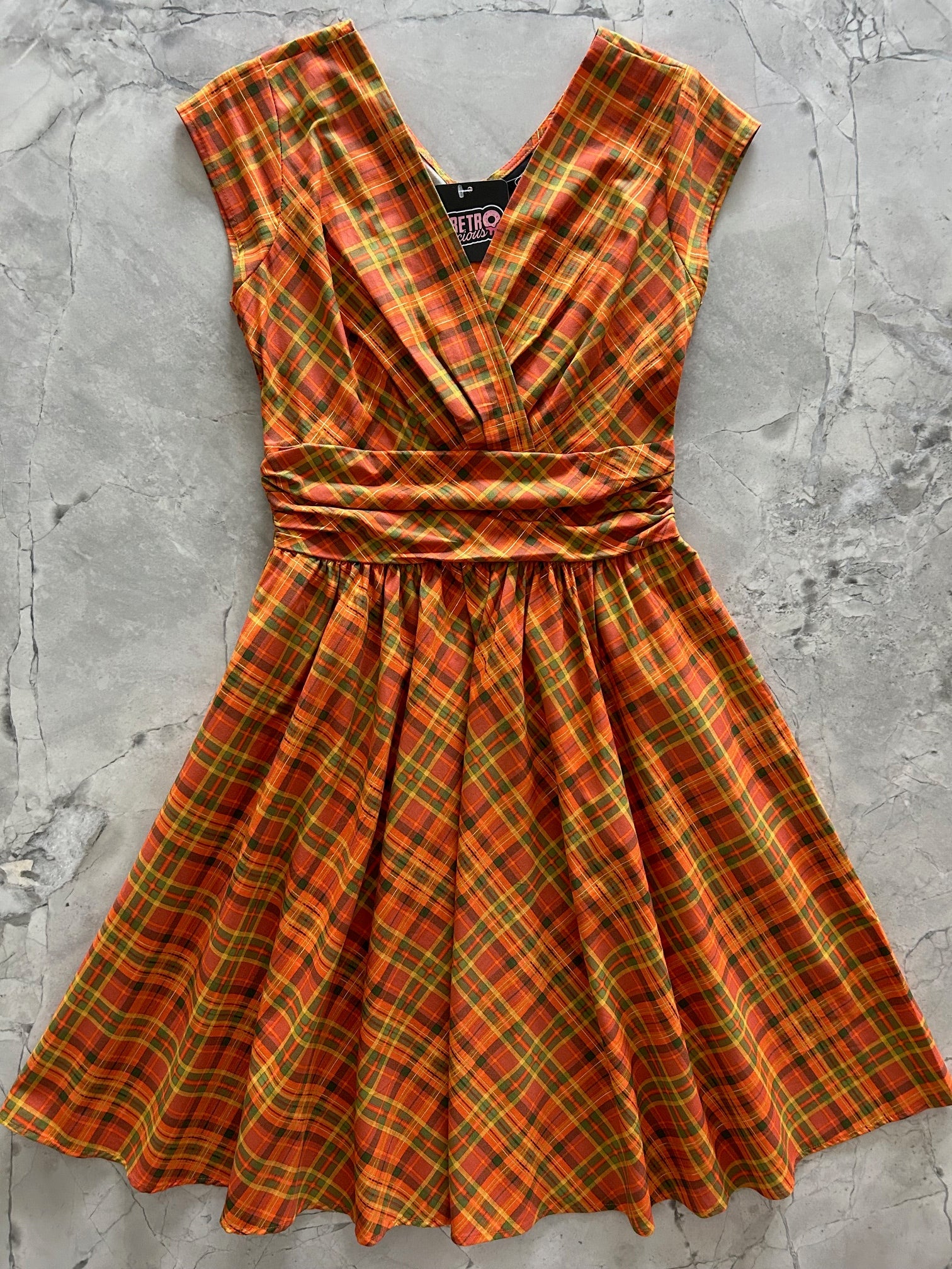 Orange Plaid Greta Dress