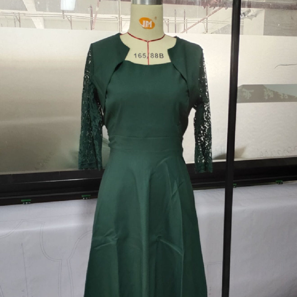 Women's Fashion Personality Vintage Floral Lace Dress