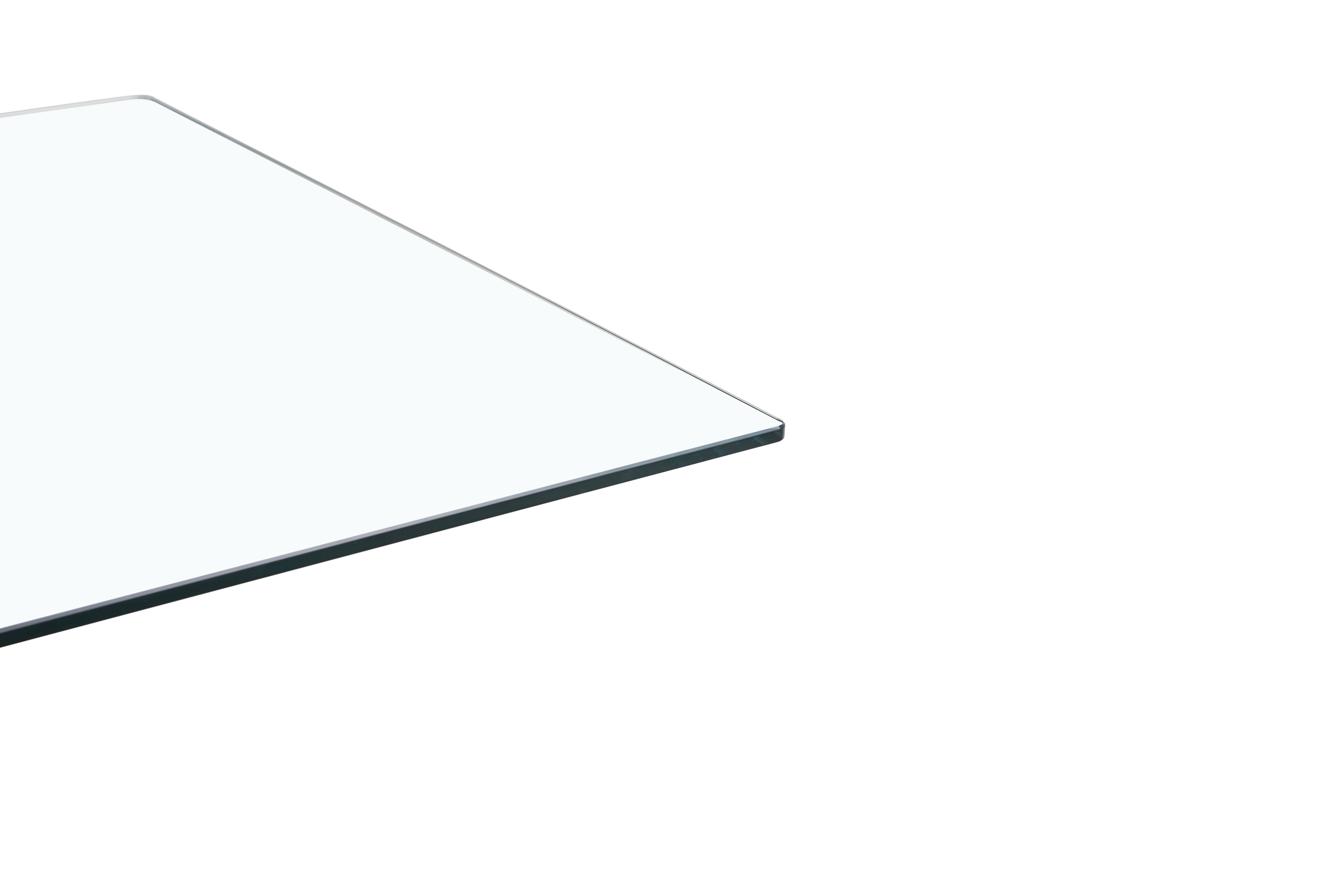 TEMPERED CLEAR GLASS GOLDEN LEG DINNING TABLE 63"