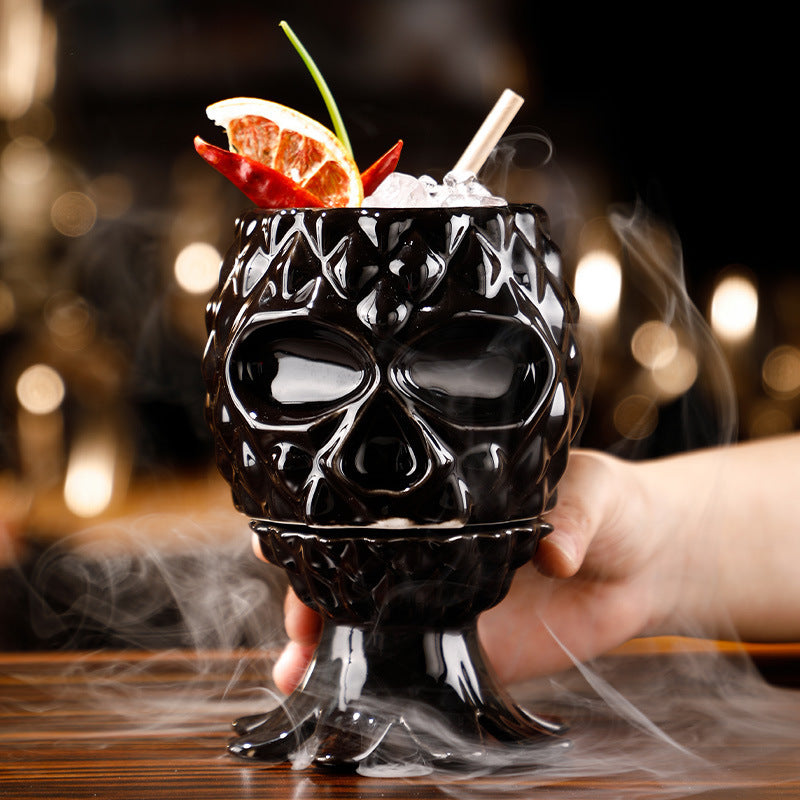 Bar Personality Special Ceramic Cup Tiki Pineapple Cup Dark Octopus Hawaiian Style Molecular Cocktail Cup