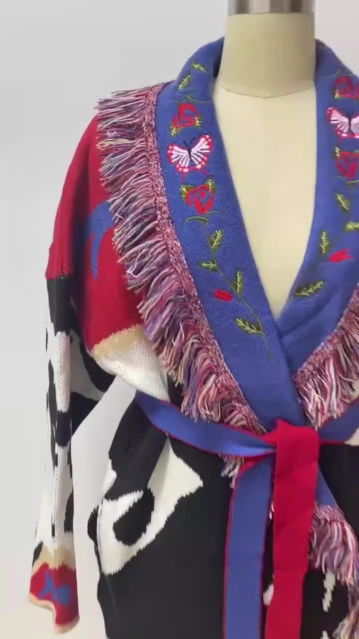 Cardigan Feminino Thick Long Sweater Women Autumn Knitted Top Solid Knitwear Winter Woman Vintage Clothing Coat