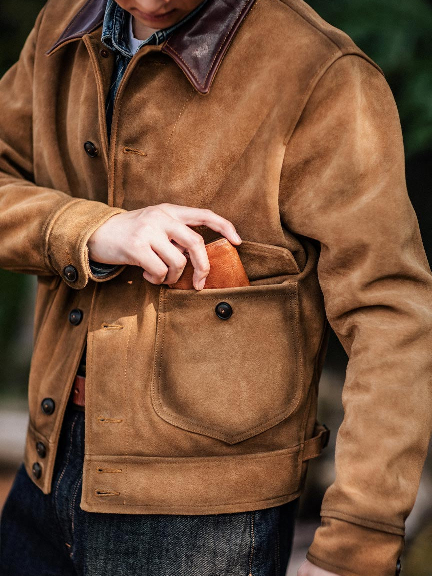 Classic Silhouette Leather Trucker Jacket
