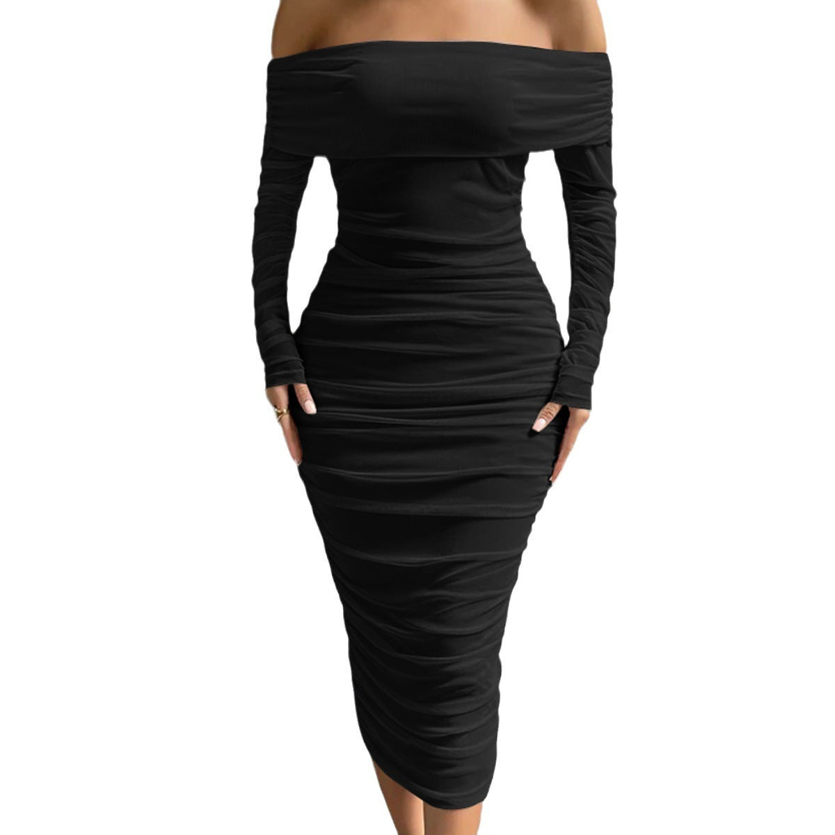 Women's Fashion Off-shoulder Plus Size Dress