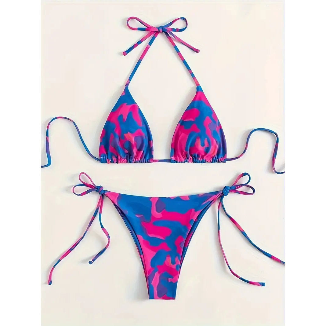 Women's Camouflage Halter Bikini Two-piece Set