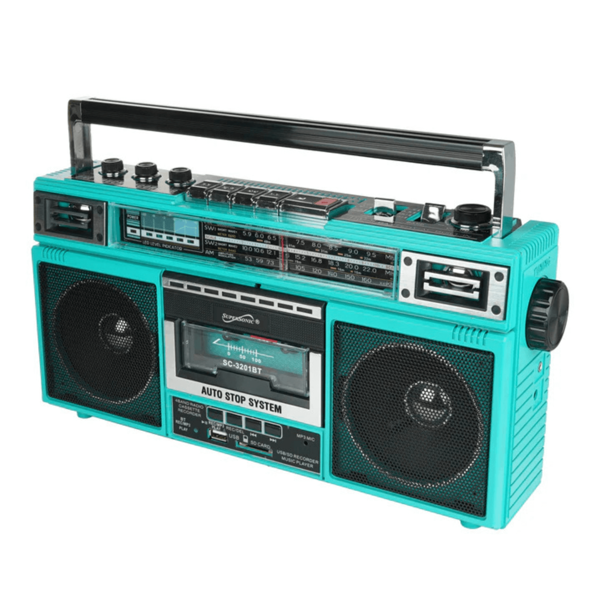 Supersonic 4 Band Bluetooth Radio & Cassette Player + Cassette To Mp3 Converter