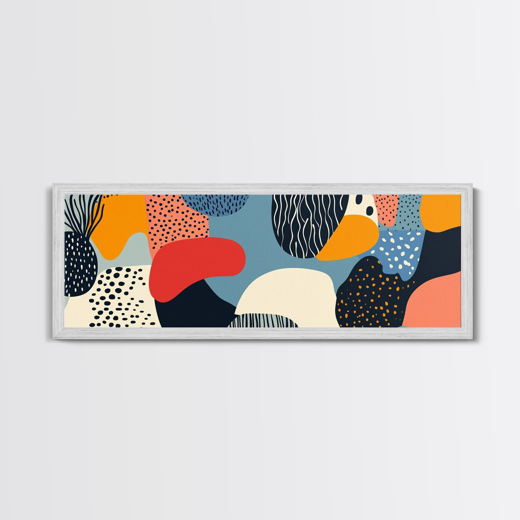 90s Style Retro Abstract Art - Framed Canvas Print - Modern Home Decor - Minimalist Wall Art - Modern Above Sofa Wall Art