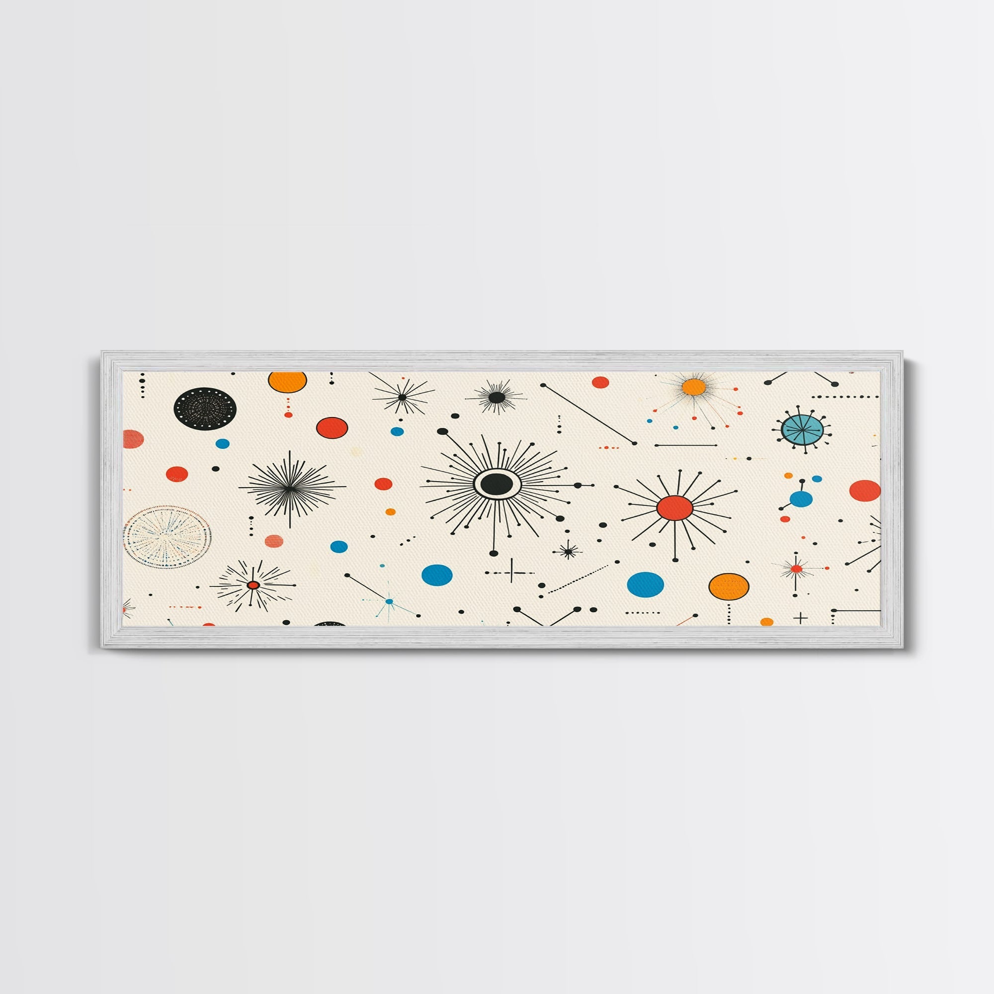 Retro Star Pattern Wall Art Print, Canvas Print, Trendy Art, Eclectic / Kitsch Decor, Midcentury Modern Nursery Decor, Cute Art for Kid's Room