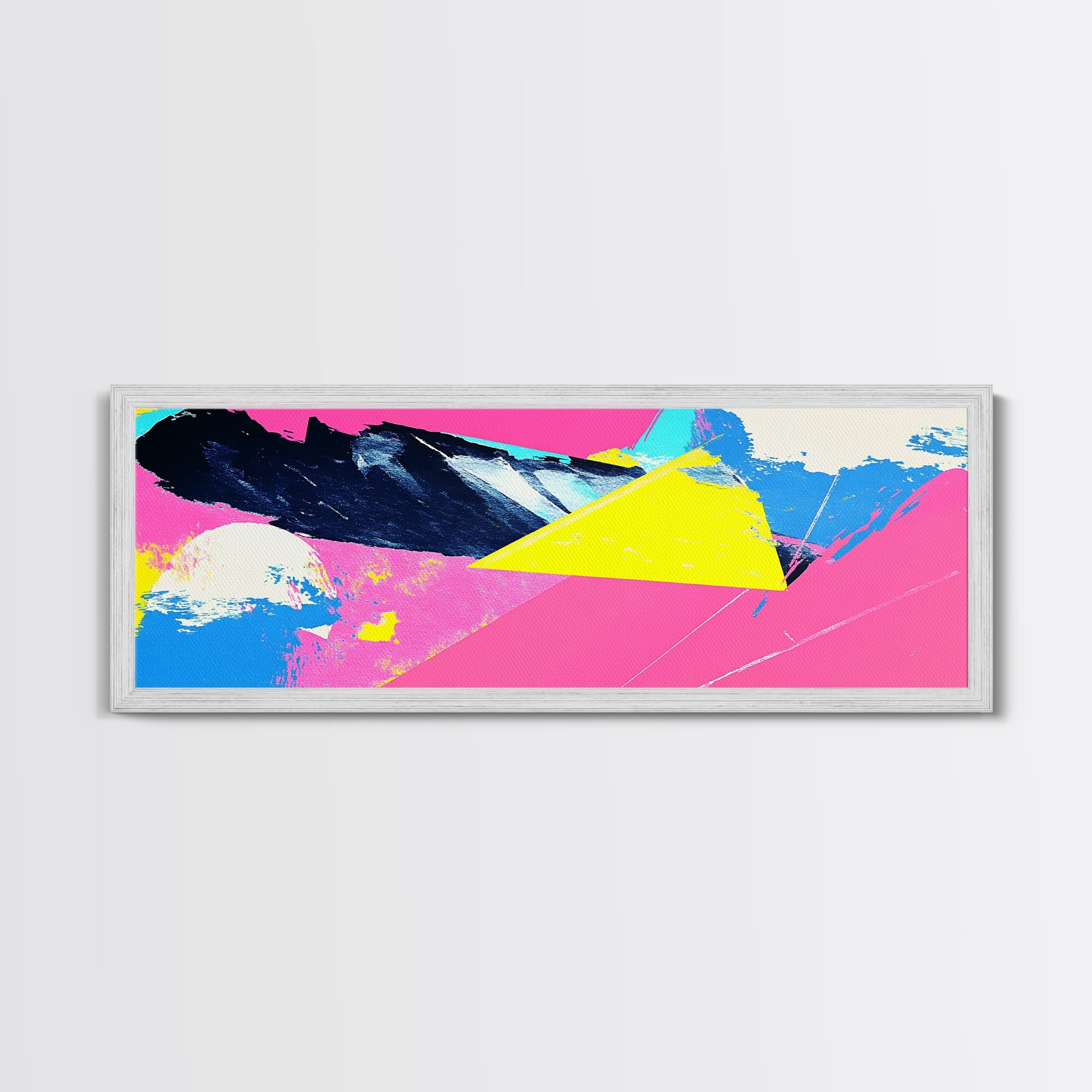 Vaporwave Abstract Wall Art, Canvas Print, Retro 80s Vibe Home Decor, Pink and Turquoise Wall Art, Oversized Art