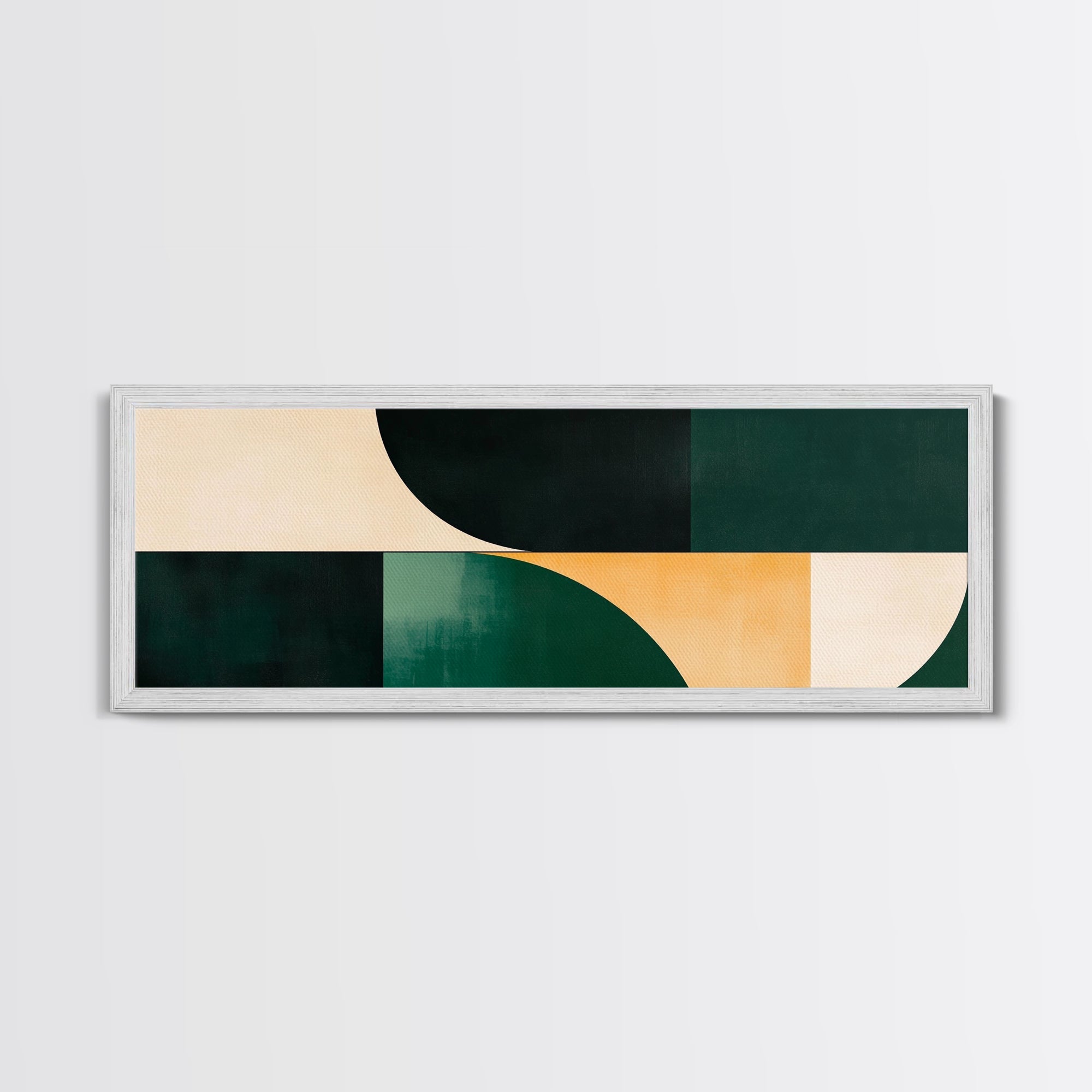 Geometric Mid-Century Modern Wall Art, Framed Canvas Print, Abstract Art, Modern Art, Geometric Patterns, MCM Home Decor, Emerald Green Art