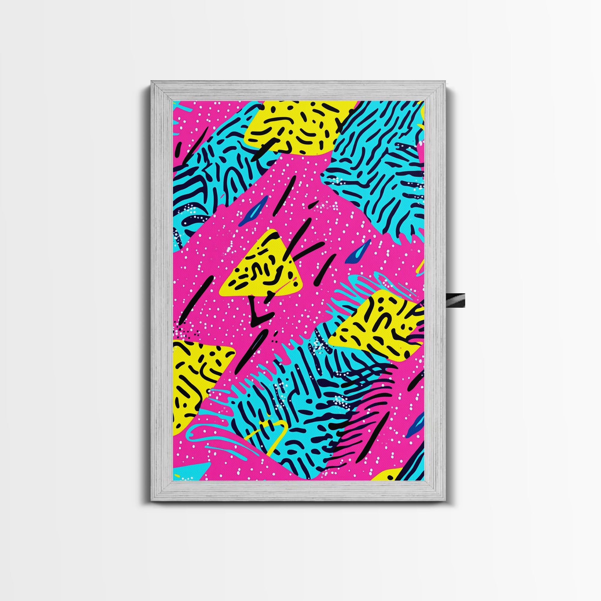 Retro 90s Style Abstract Art Canvas Print Preppy Decor Living Room Or Dorm Room Wall Art