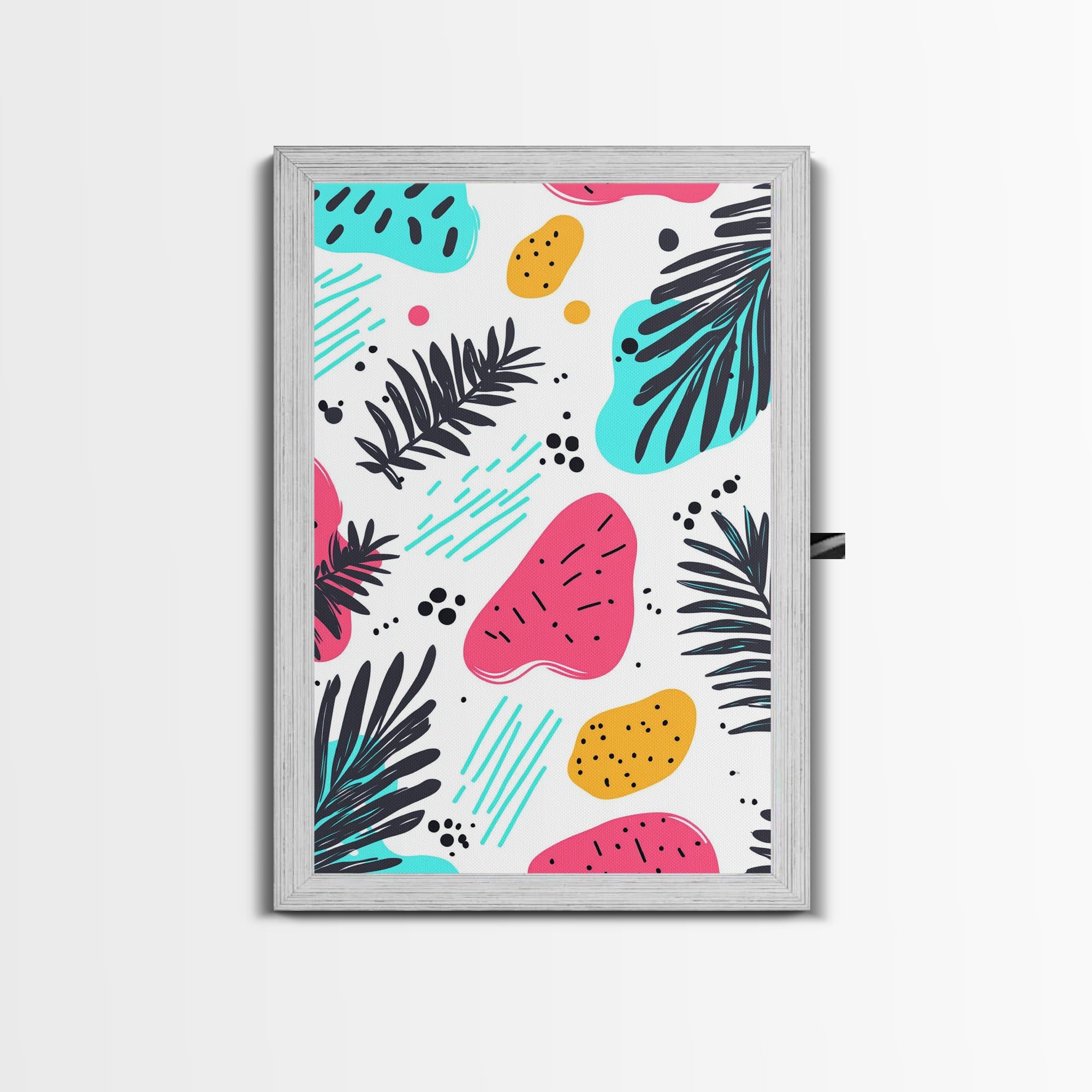 Colorful Abstract Painting Canvas Print, Retro Style Wall Art