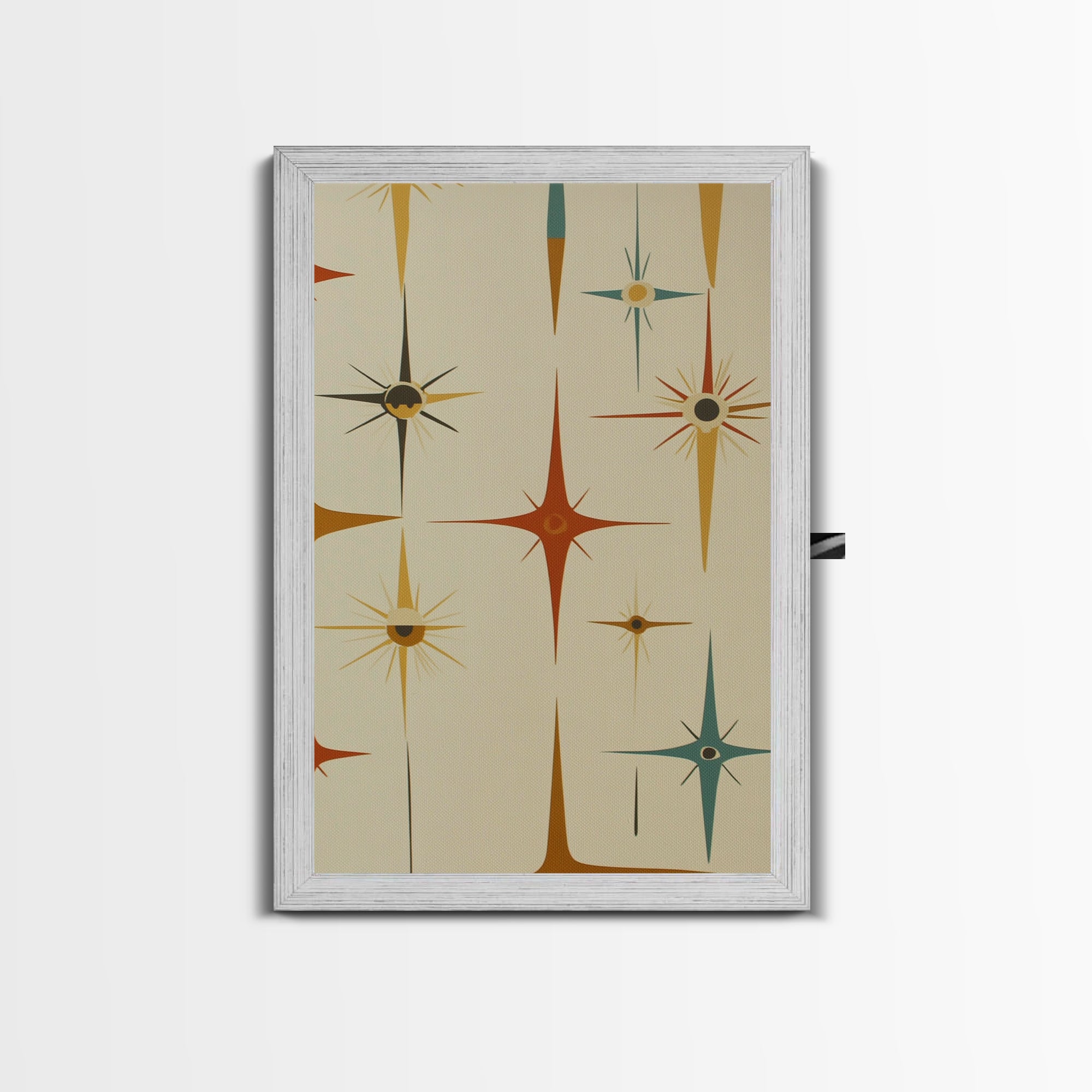 Mid Century Modern Atomic Starburst Retro Wall Art - Atomic Decor - Canvas Print - 50s Style Wall Art - MCM Mid Century Modern Art