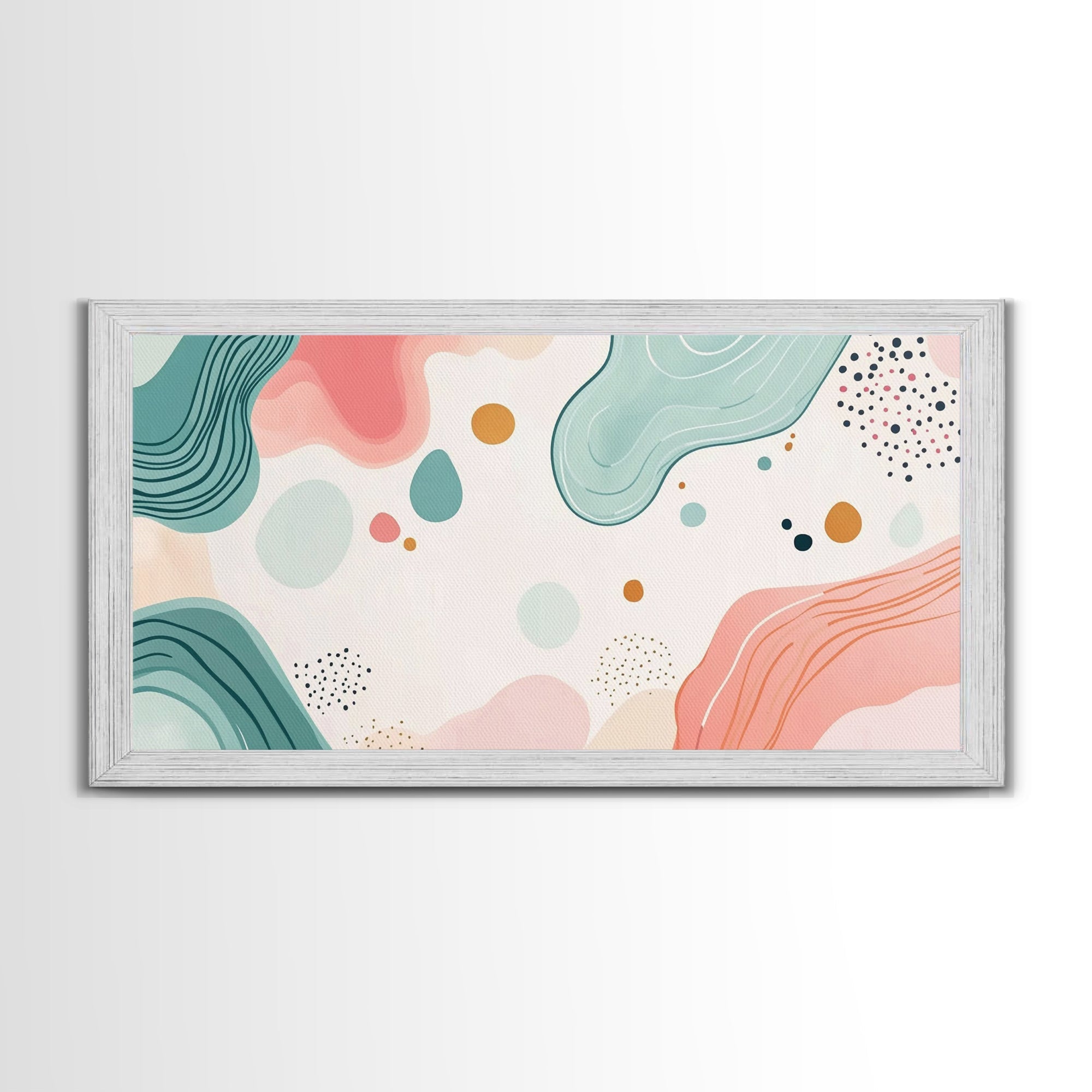 Abstract Retro Style 90s Inspired Wall Art, Modern Art on White Background