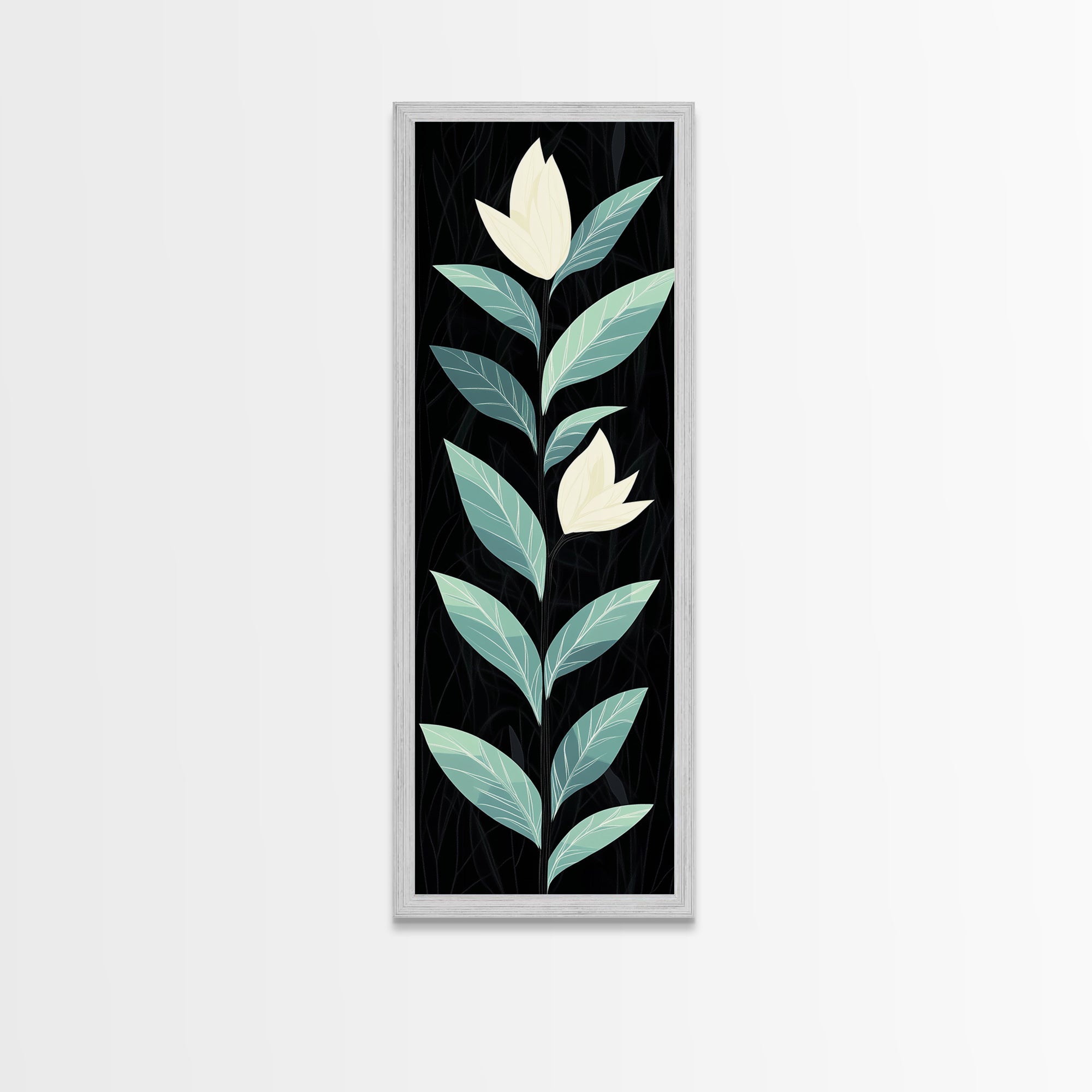 Retro Mid Century Modern Flower Painting Print, Accent Piece, Accent Art, Tall and Narrow Art, Skinny Wall Art, Floral Decor, Botanical Print