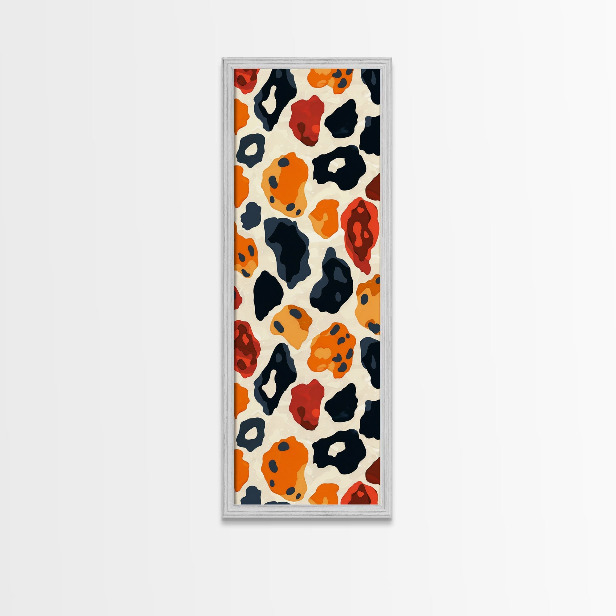 Retro Art Deco Cheetah Print Wall Art, Framed Canvas Print, MCM Style, Mid-century Modern Wall Art, Living Room Art, 70s Style Decor