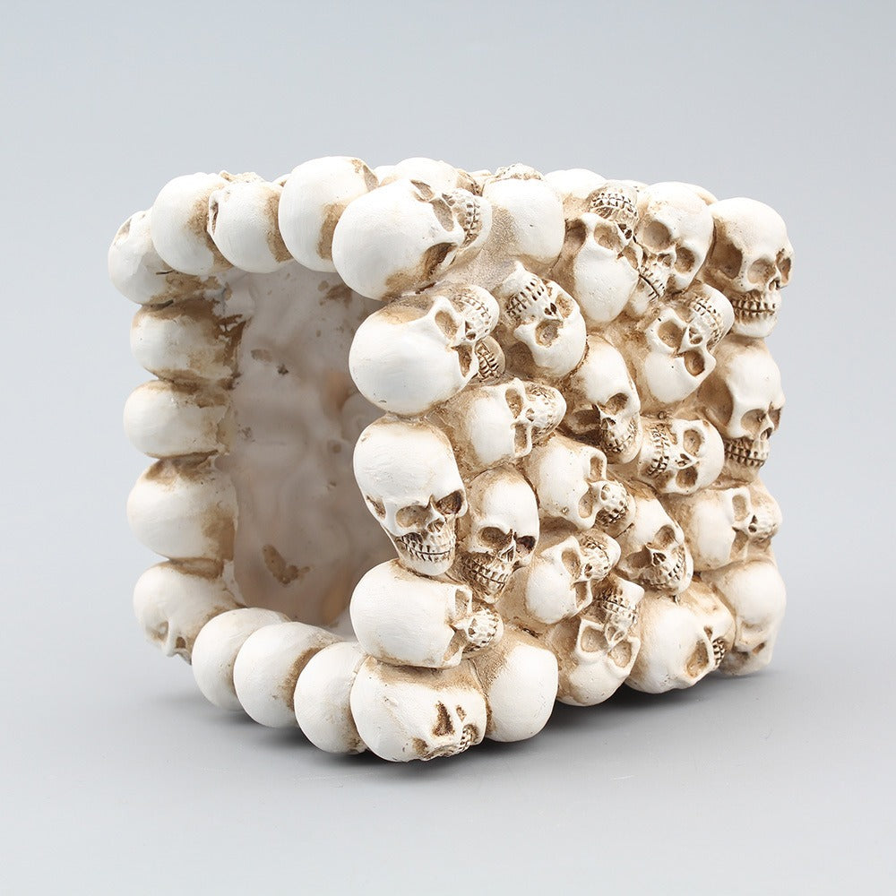 Square small skull pen holder storage desktop storage bucket home storage potted plants