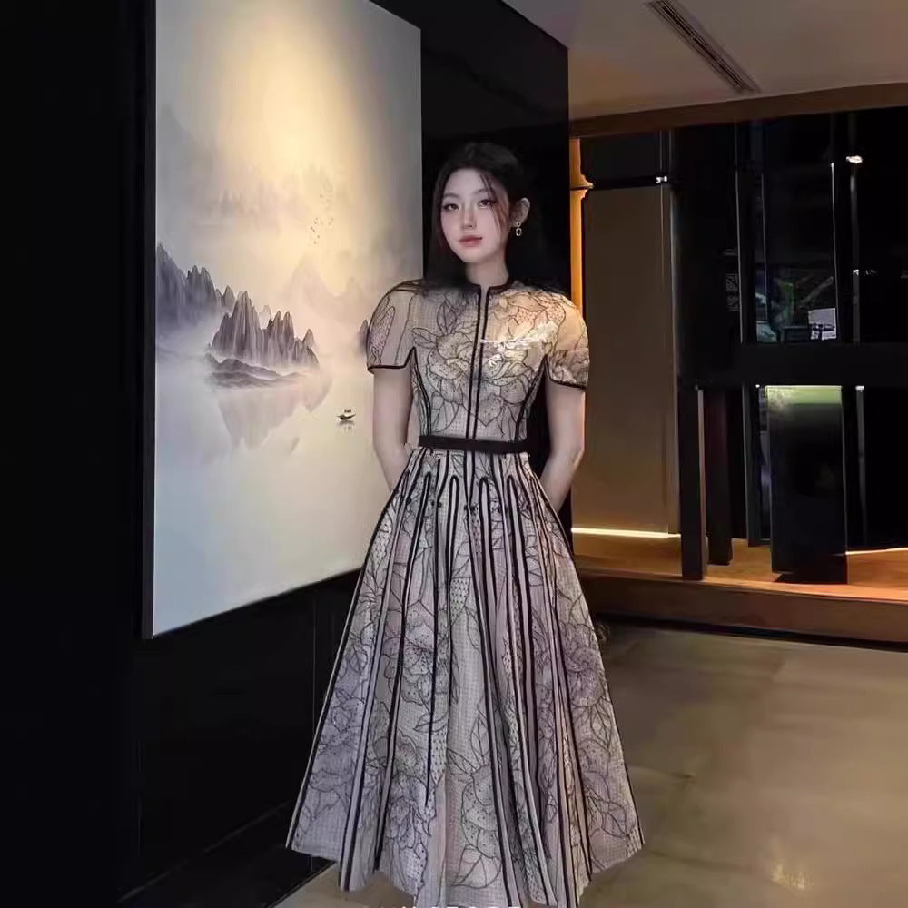 Lace Three-dimensional Flower Embroidery Dress