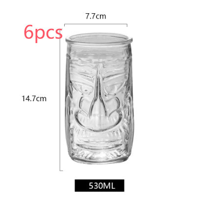 Hawaiian Grimace Tiki Cup Tiki Face Glass Cup