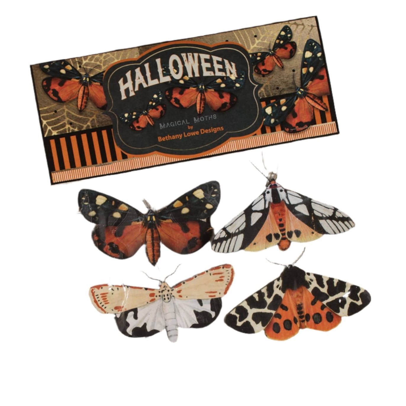 Halloween Moth Eclipse Ornaments Set of 4 LAST CHANCE!