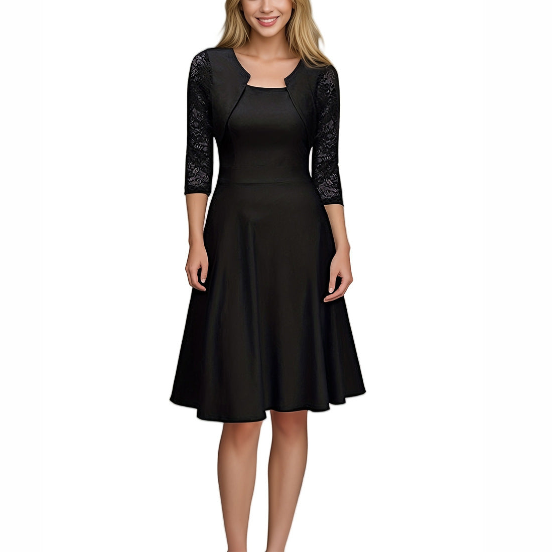 Women's Fashion Personality Vintage Floral Lace Dress