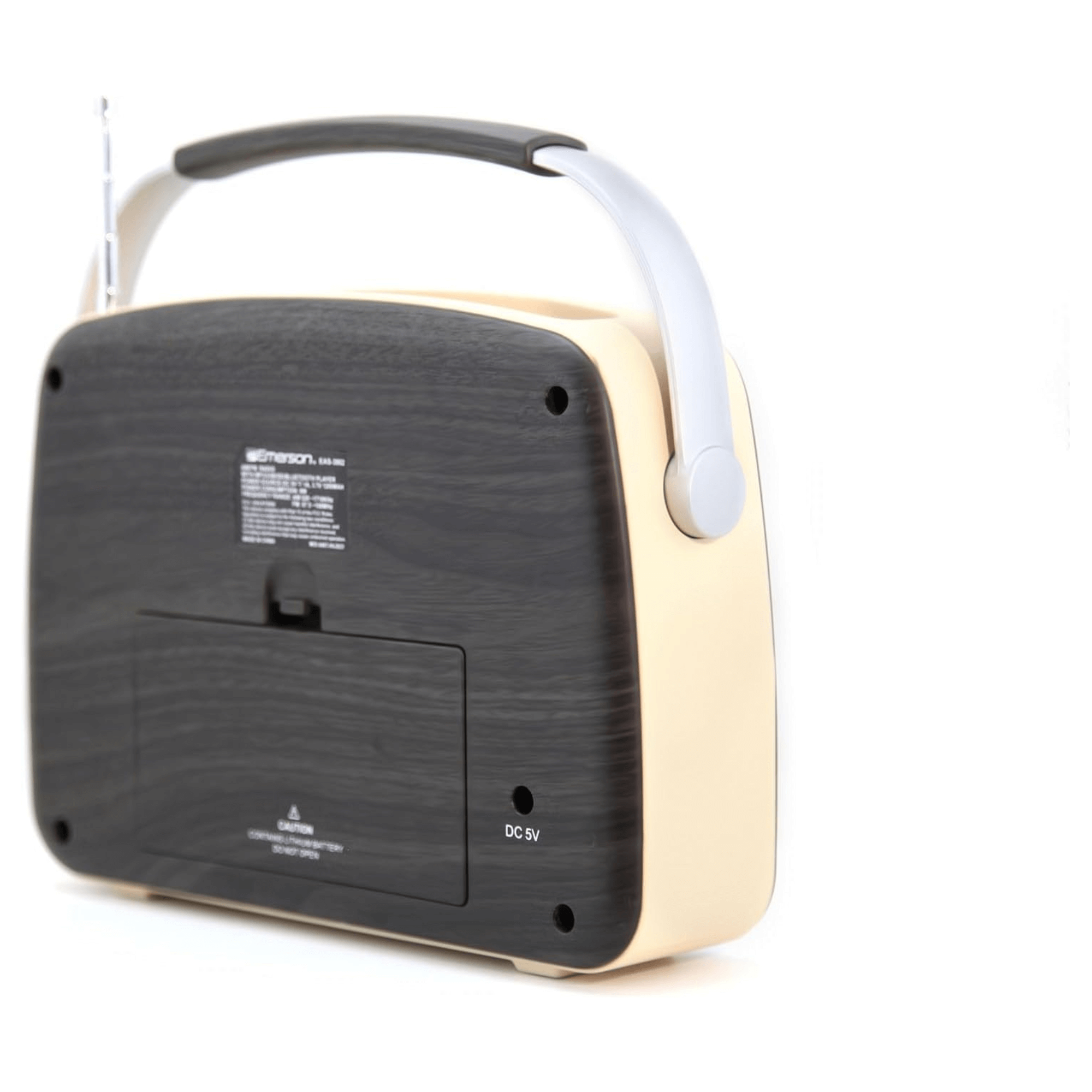 Emerson Portable Retro Radio with Built-In Rechargeable Battery and Memory Set