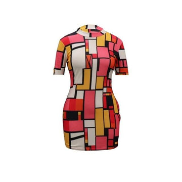 Color Block Mini Dress S-2XL