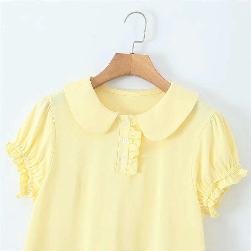 Spring New Women's Fashion Design Unique Versatile Slimming Casual Retro Peter Pan Collar Dress