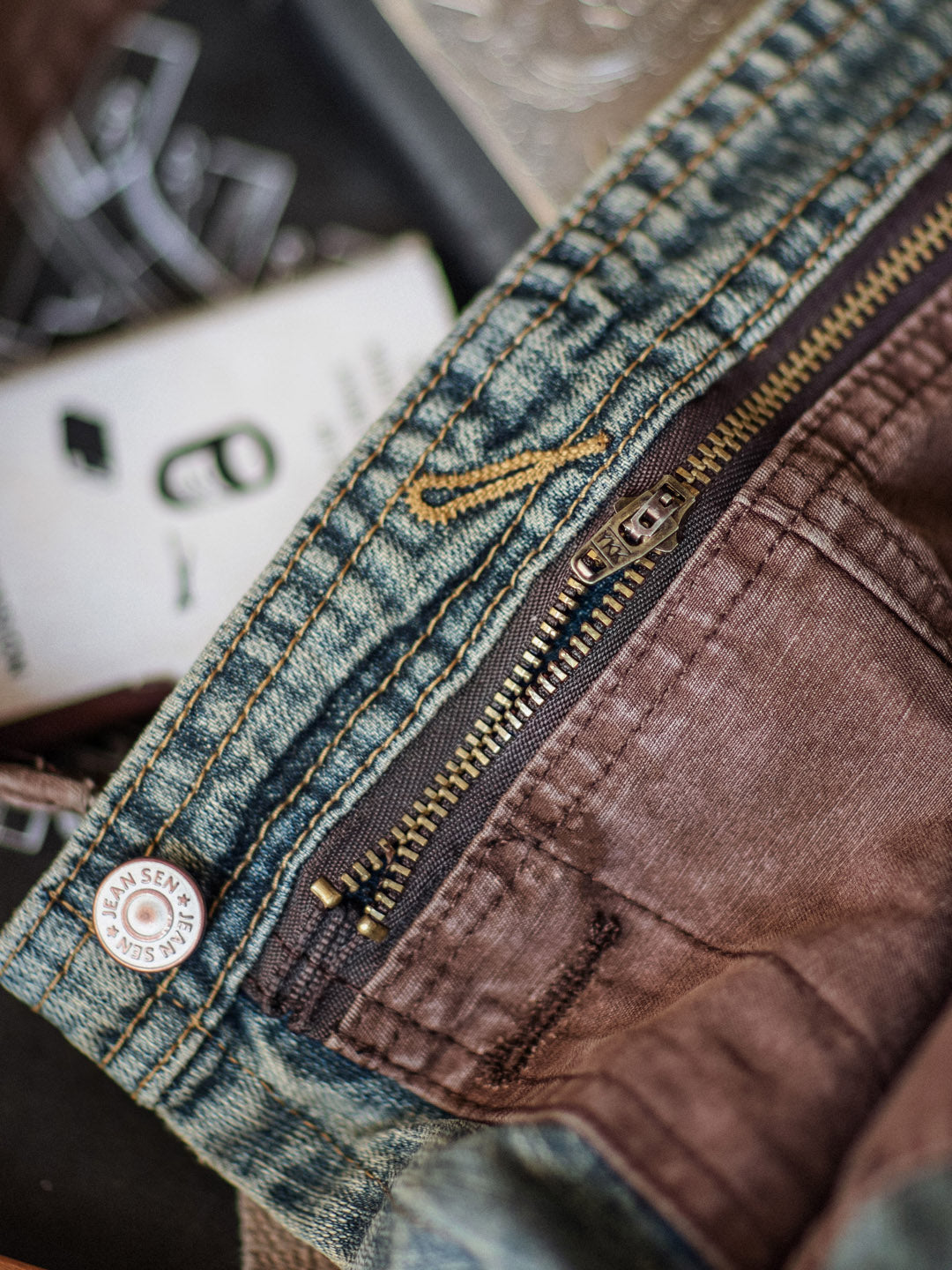 Distressed Denim Contrast Overalls